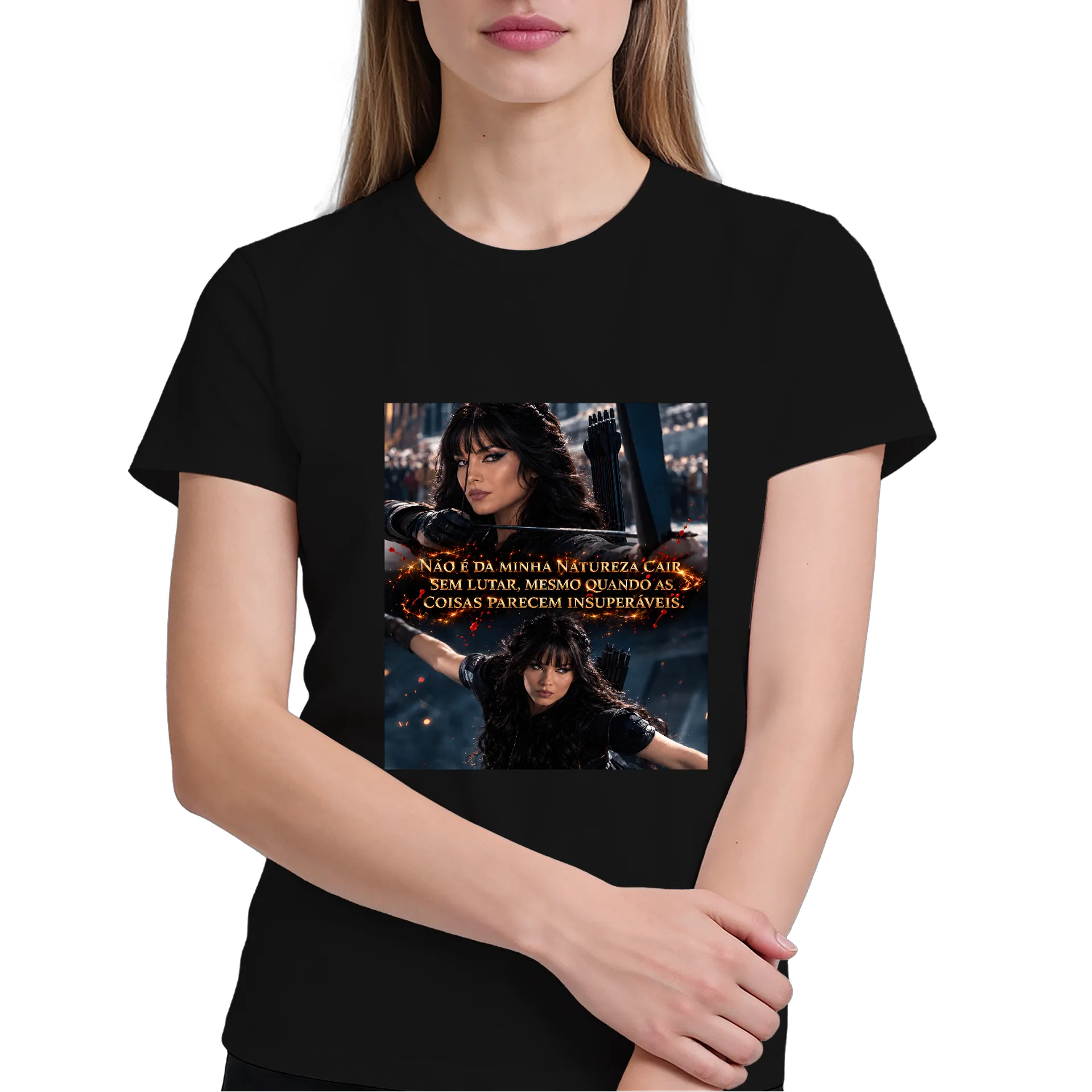 Camiseta Arqueira Realista com Frase Motivacional 100% - Imagem 3