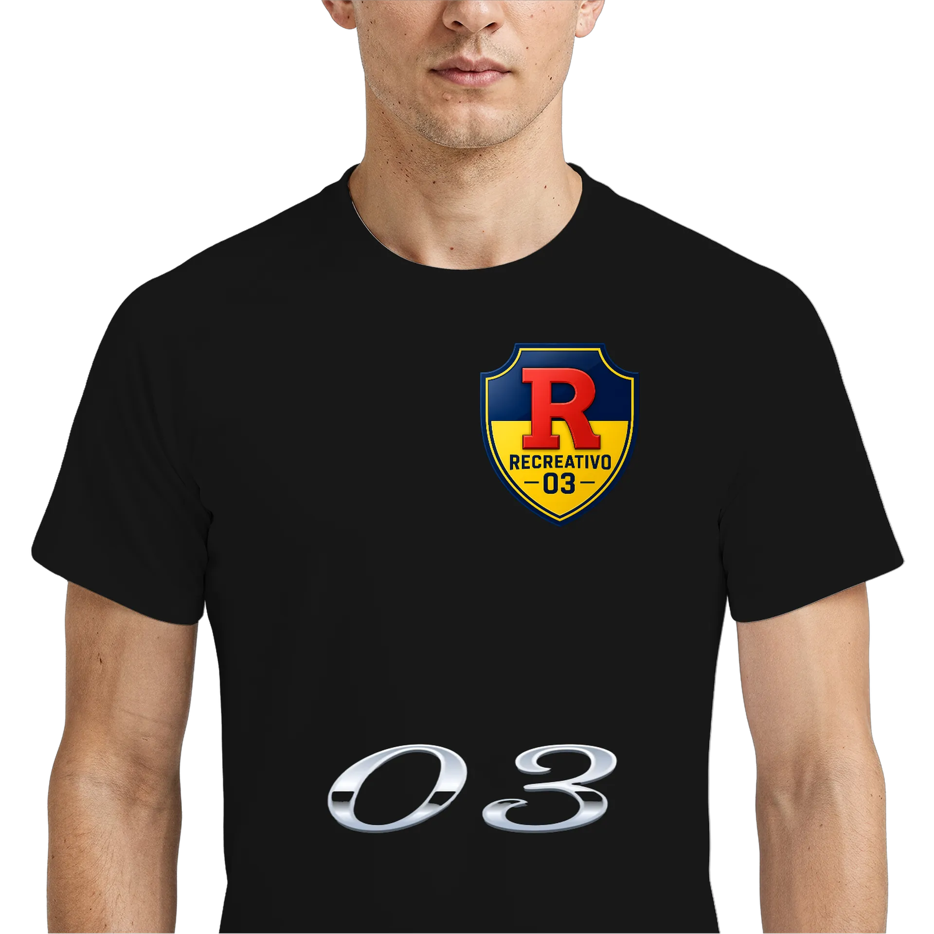 Camiseta Dry Fit Escudo Recreativo 03 Vermelho e Amarelo - Imagem 4