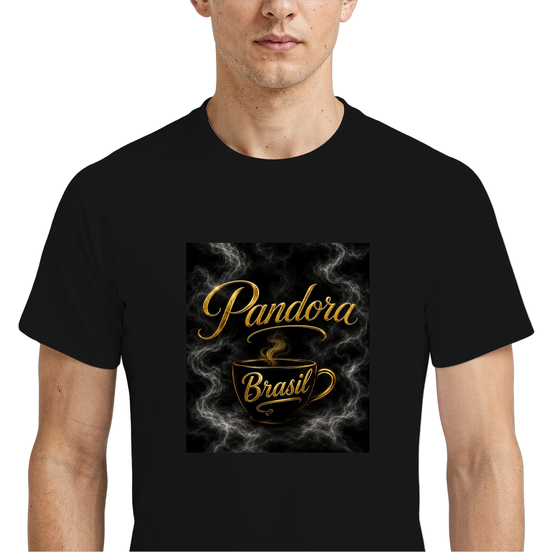 Camiseta Dry Fit Pandora Brasil Estampa Ouro Respirável - Imagem 4