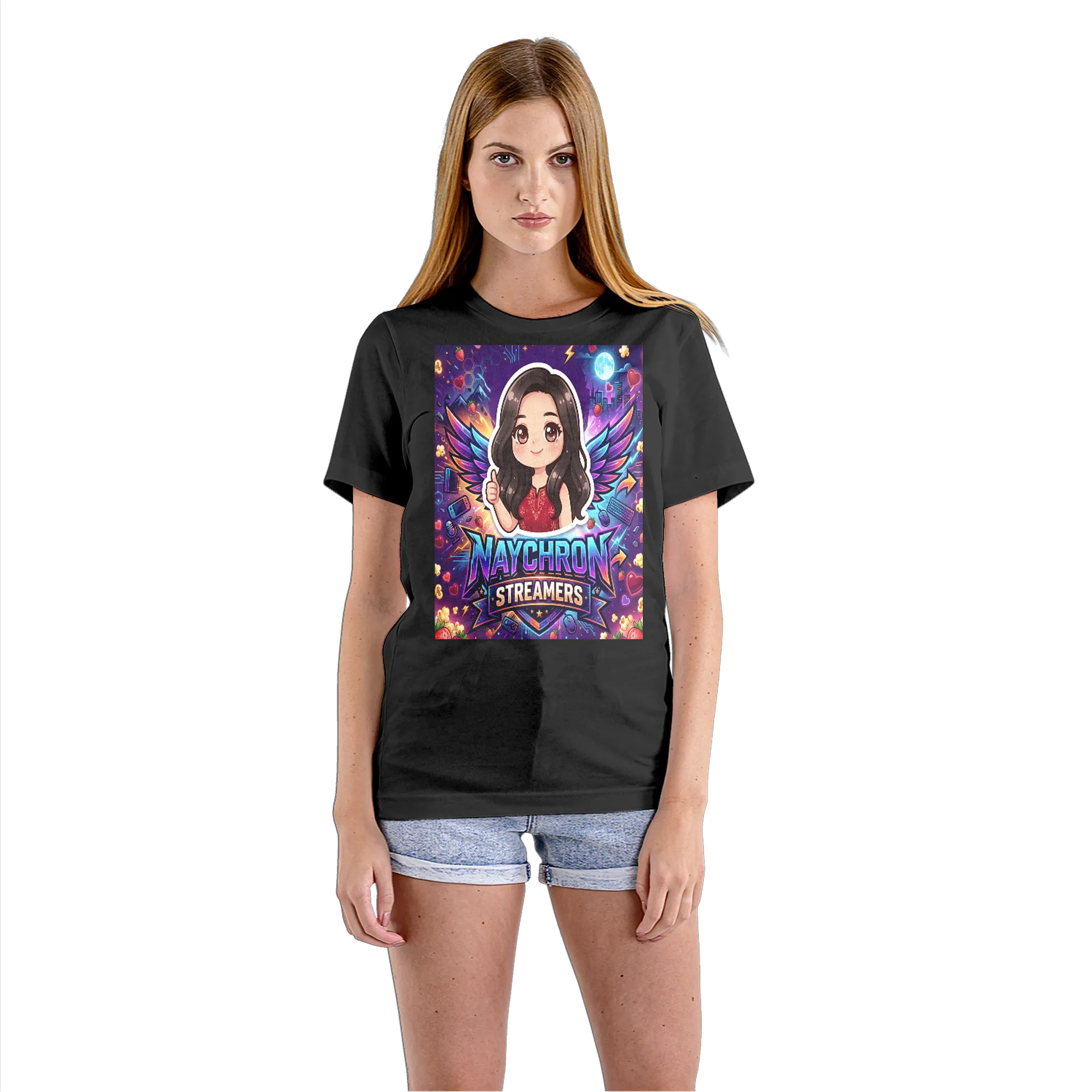 Camiseta Babylook Naychron Streamers Estampa Cartoon 100% - Imagem 3