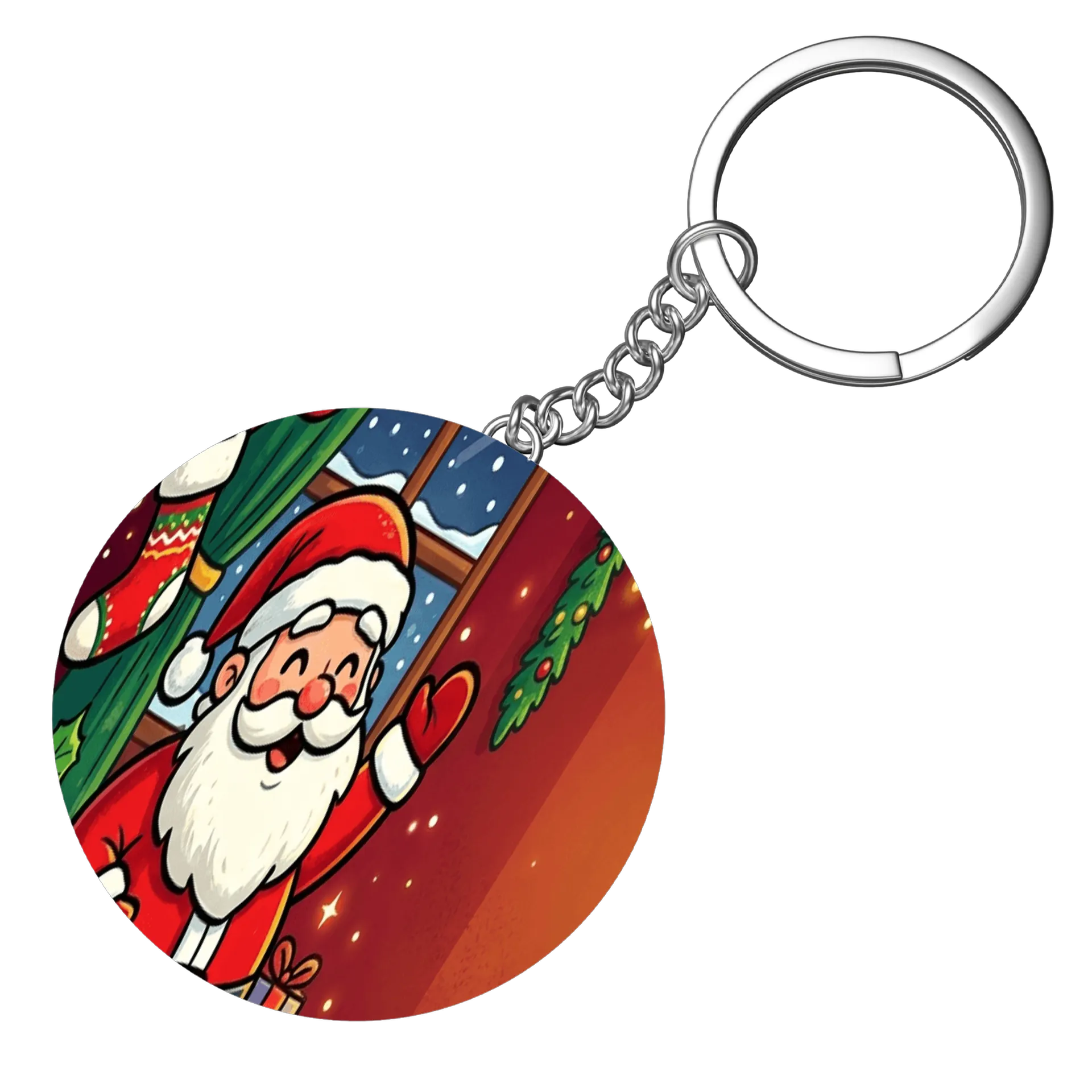 Chaveiro Papai Noel Cartoon Natal MDF - Imagem 3