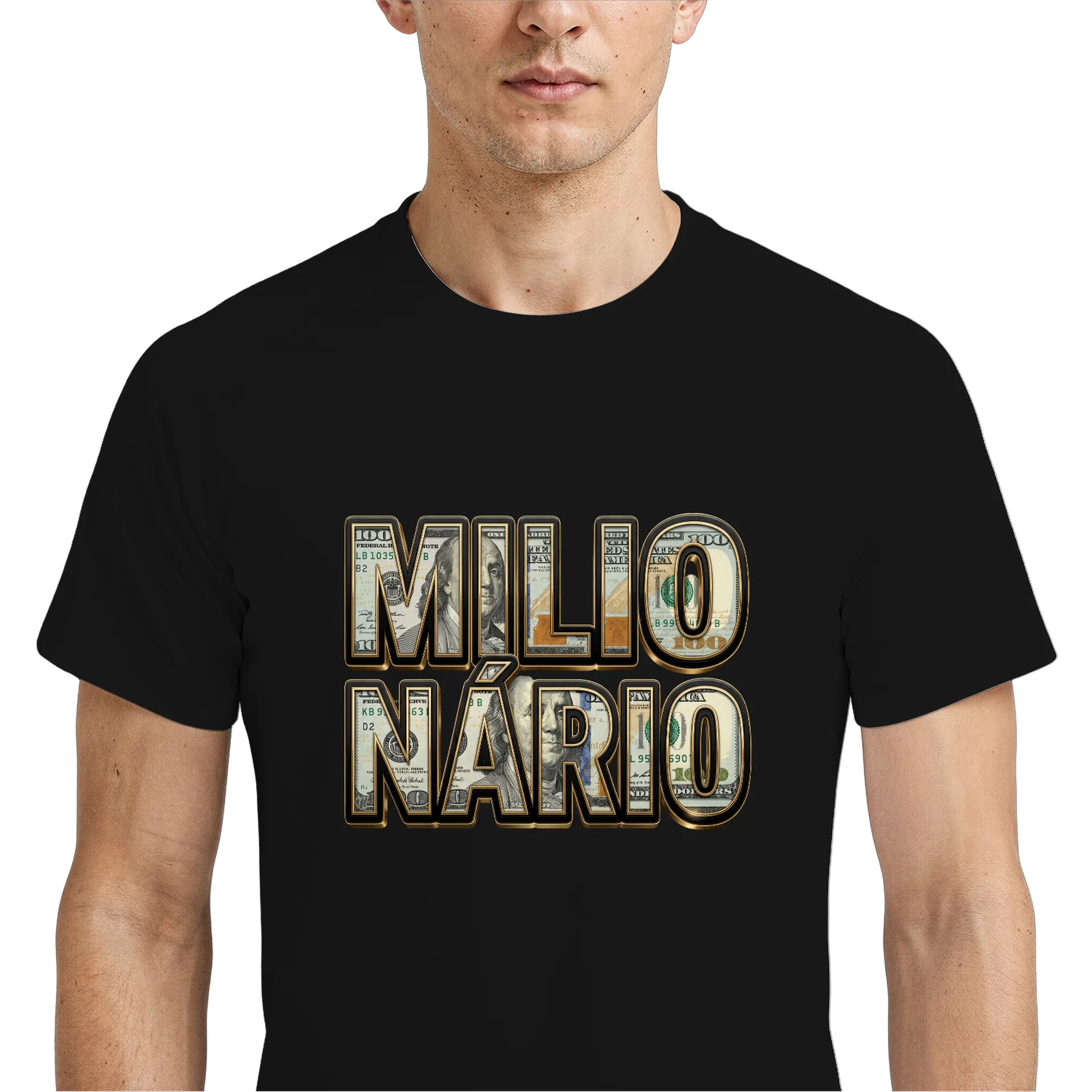 Camiseta Dry Fit Estampa Milionário 100% Polyester - Imagem 4