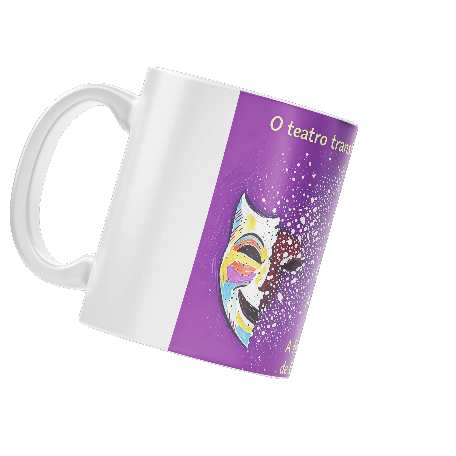 Caneca Pintura Abstrata Porta Frases 325ml - Imagem 4