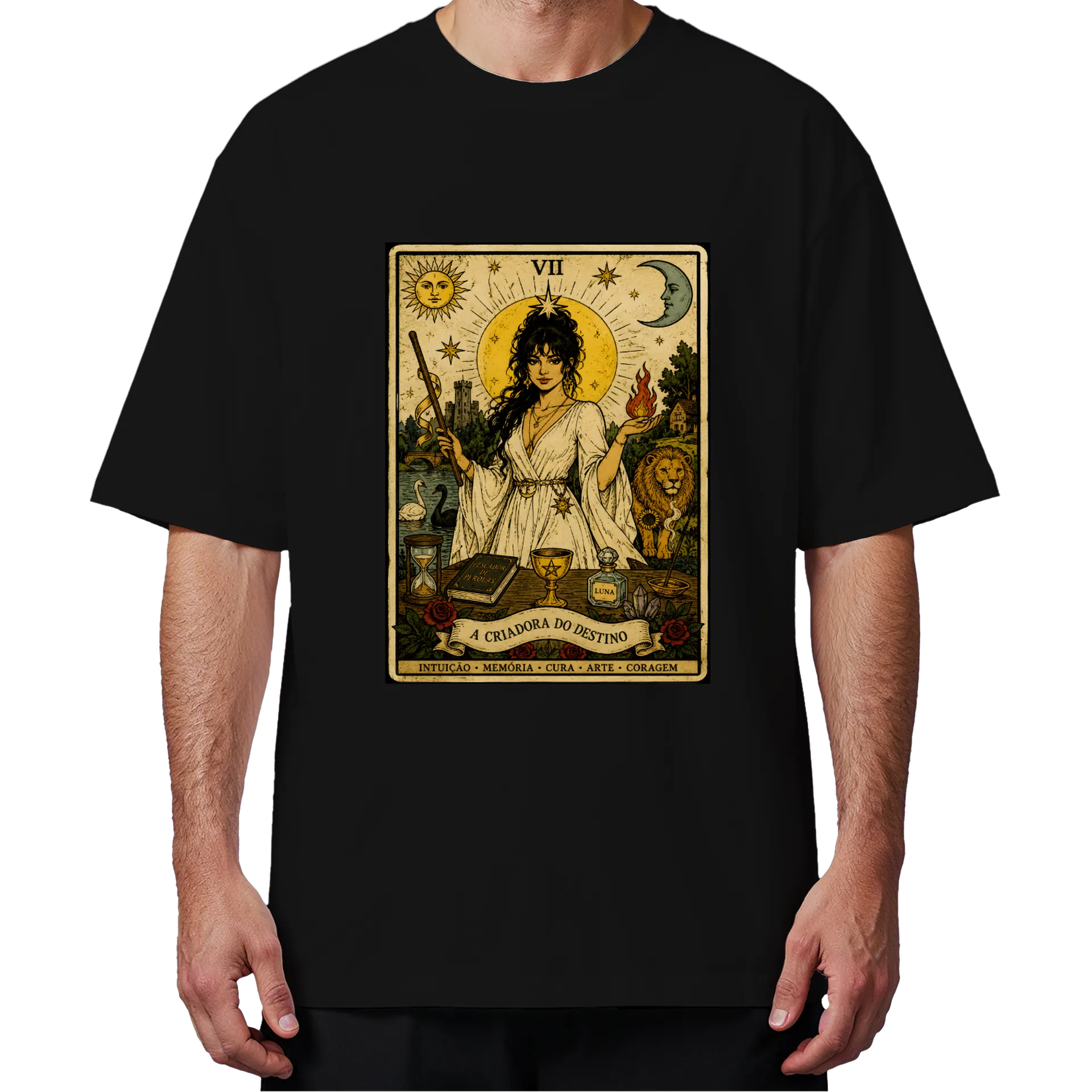 Camiseta Oversized A Criadora do Destino 100% Algodão - Imagem 4