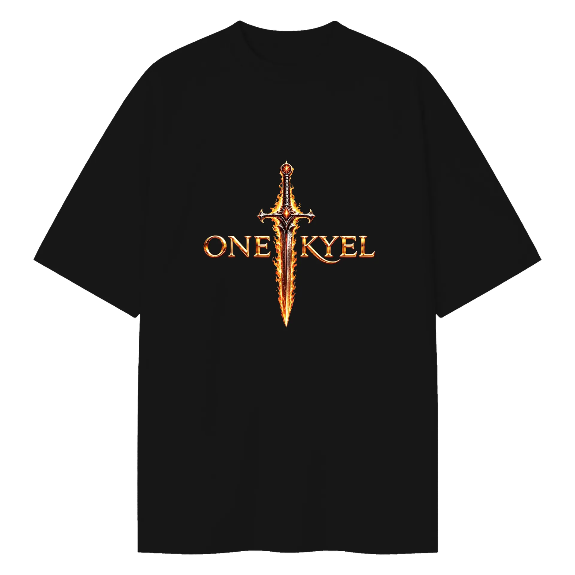 Camiseta Oversized Logotipo One Kyel 100% Algodão Preto de One Kyel