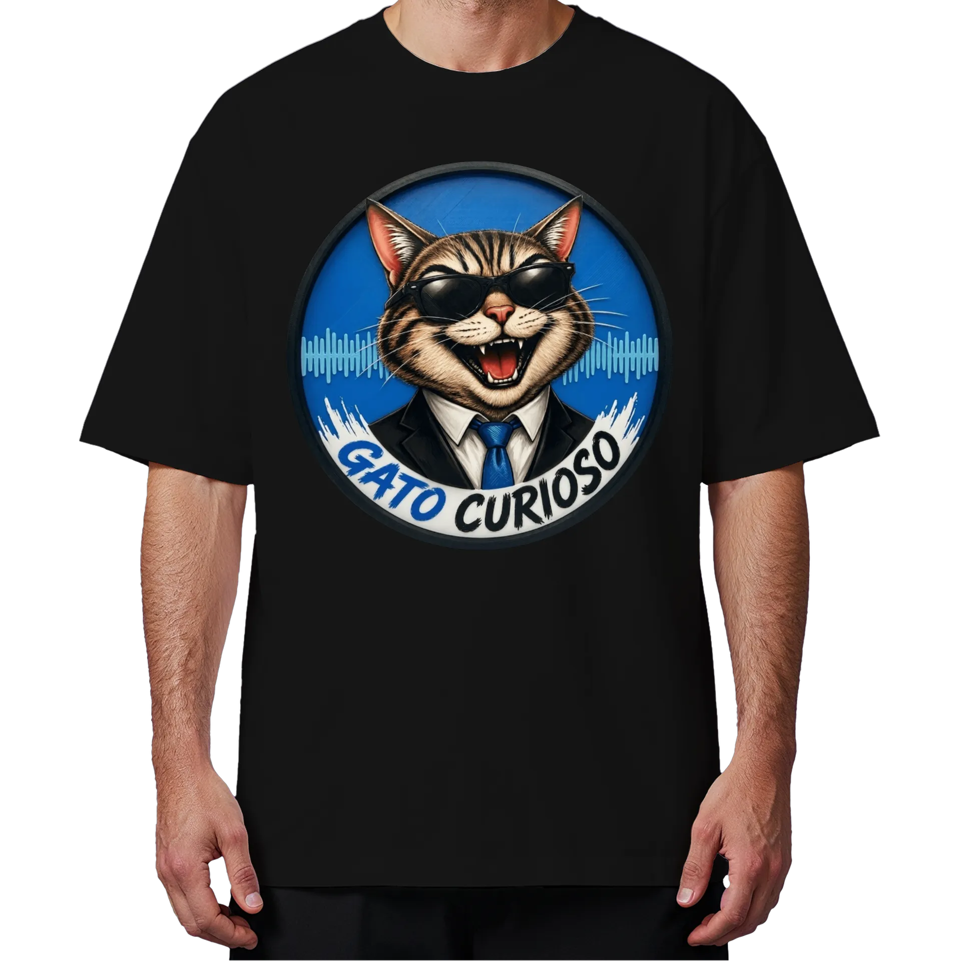 Camiseta Oversized de Gato Curioso  — imagem 4 de 6