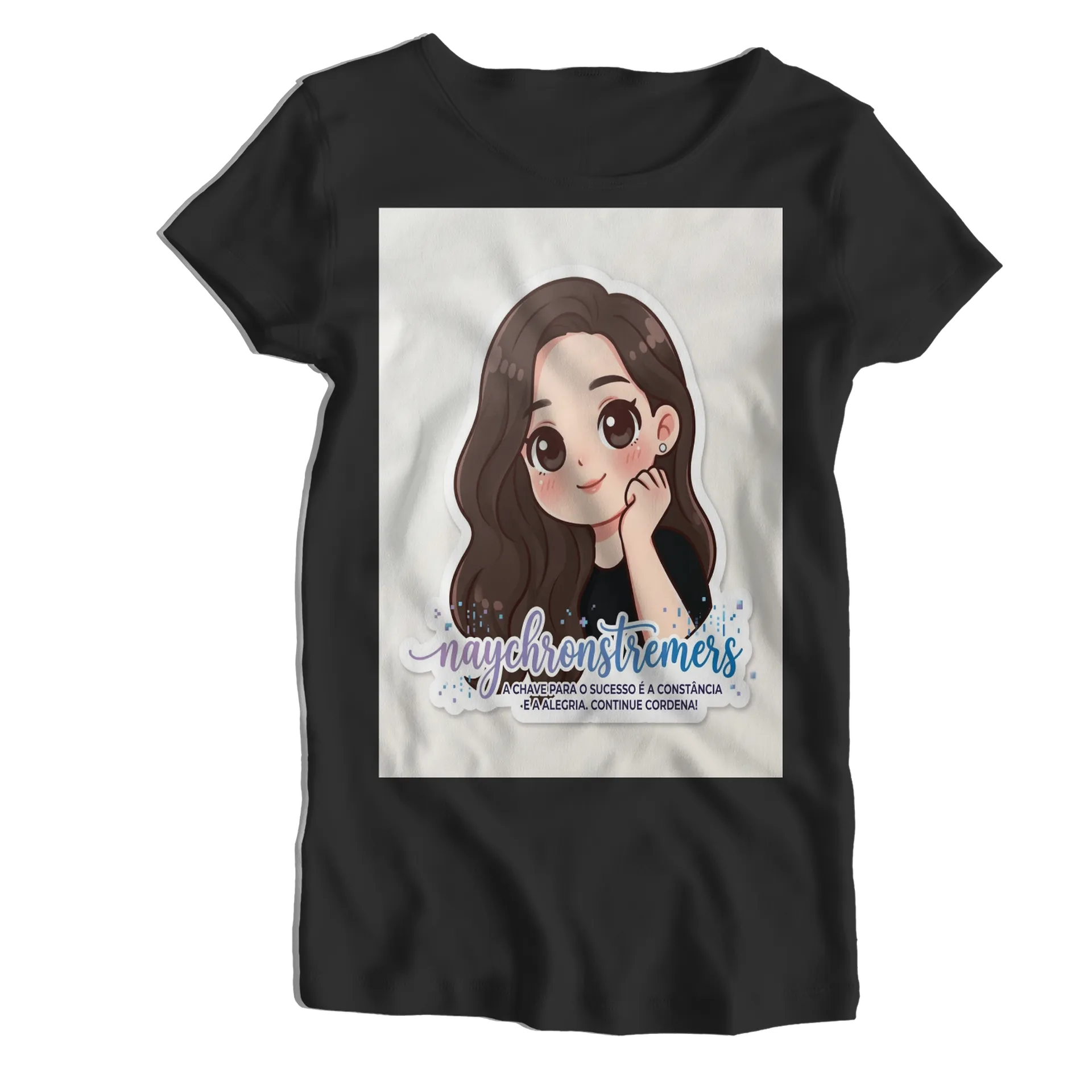 Camiseta Babylook Retrato Cartoon Naychroons 100% Algodão - Imagem 1