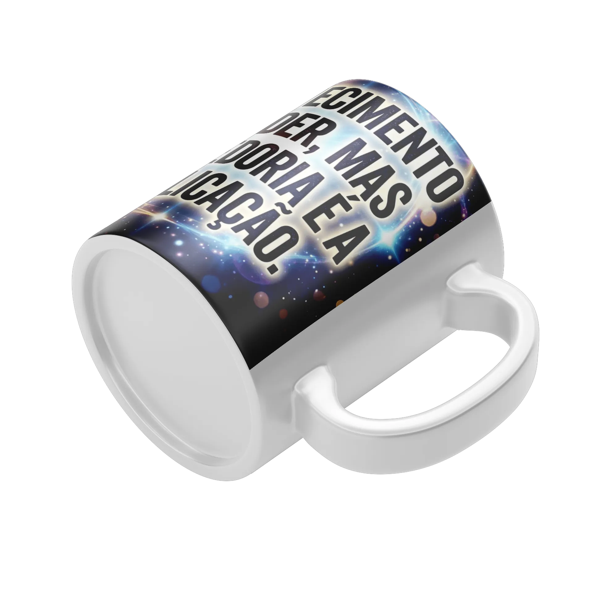 Caneca Frase Conhecimento e Sabedoria Universo 325ml - Imagem 4
