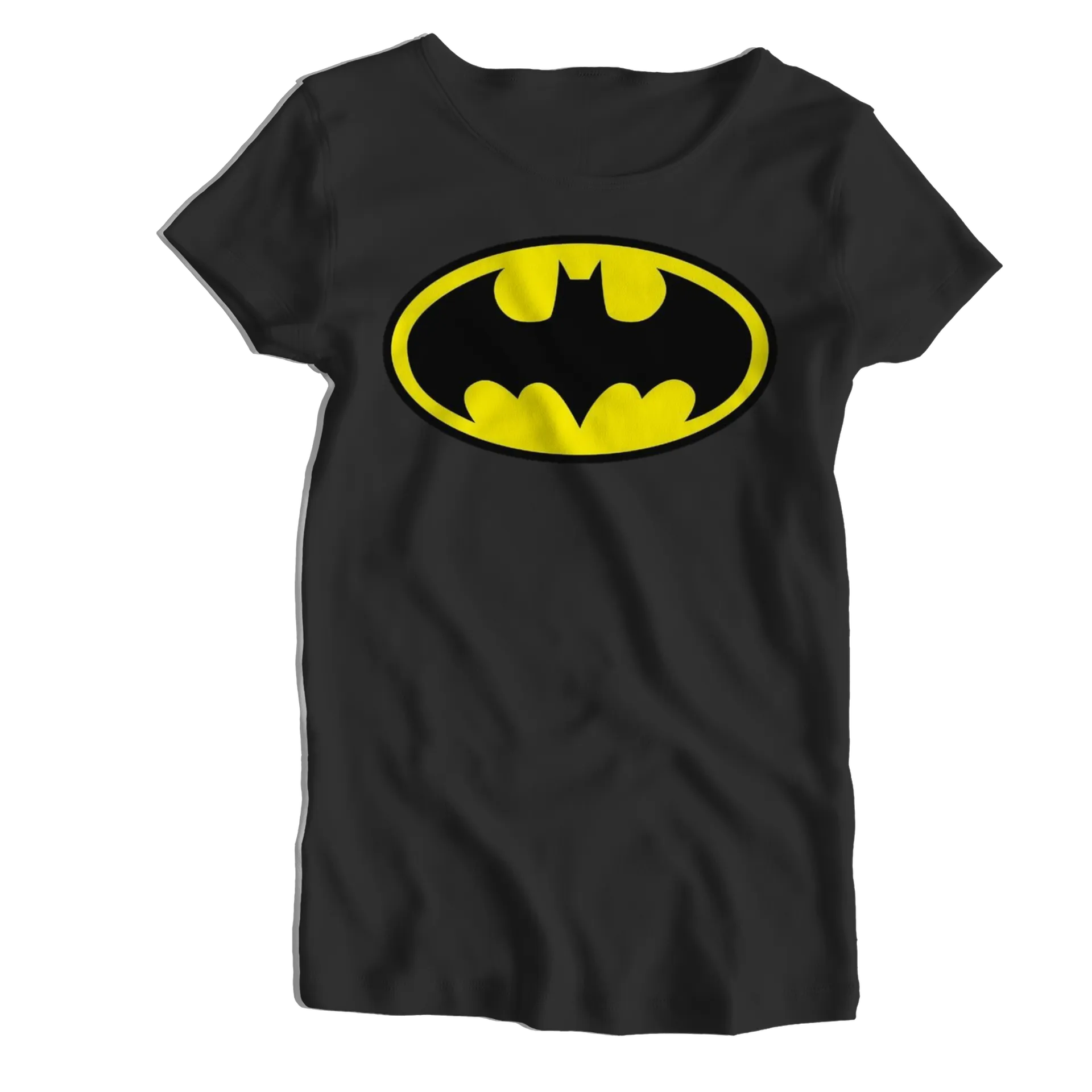 Camiseta Babylook Logo Batman Preto e Amarelo 100% Algodão - Imagem 1