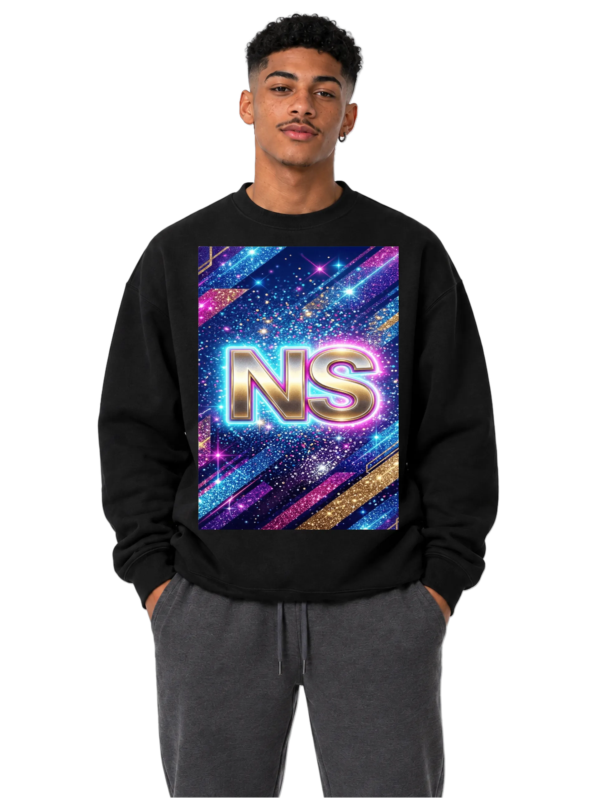 Suéter Moletom Logo NS Tipográfico Galáctico Cintilante - Imagem 3