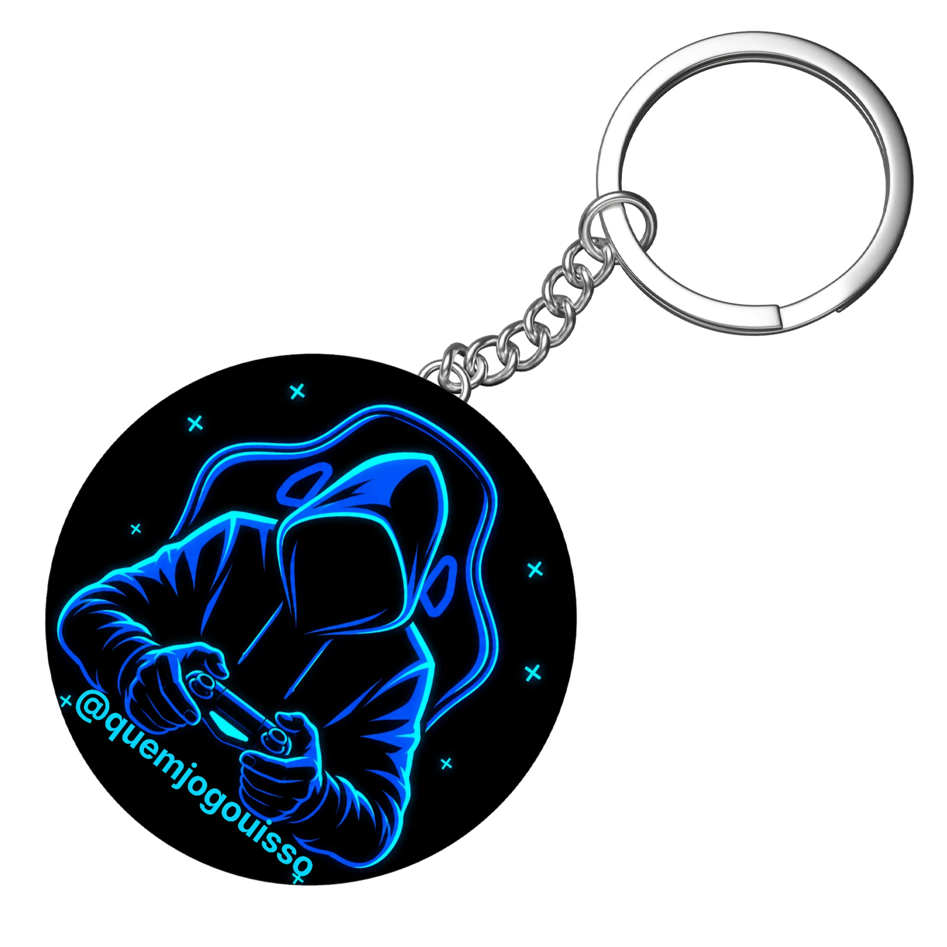 Chaveiro MDF Estampa Gamer Neon Controle 5x5cm - Imagem 4