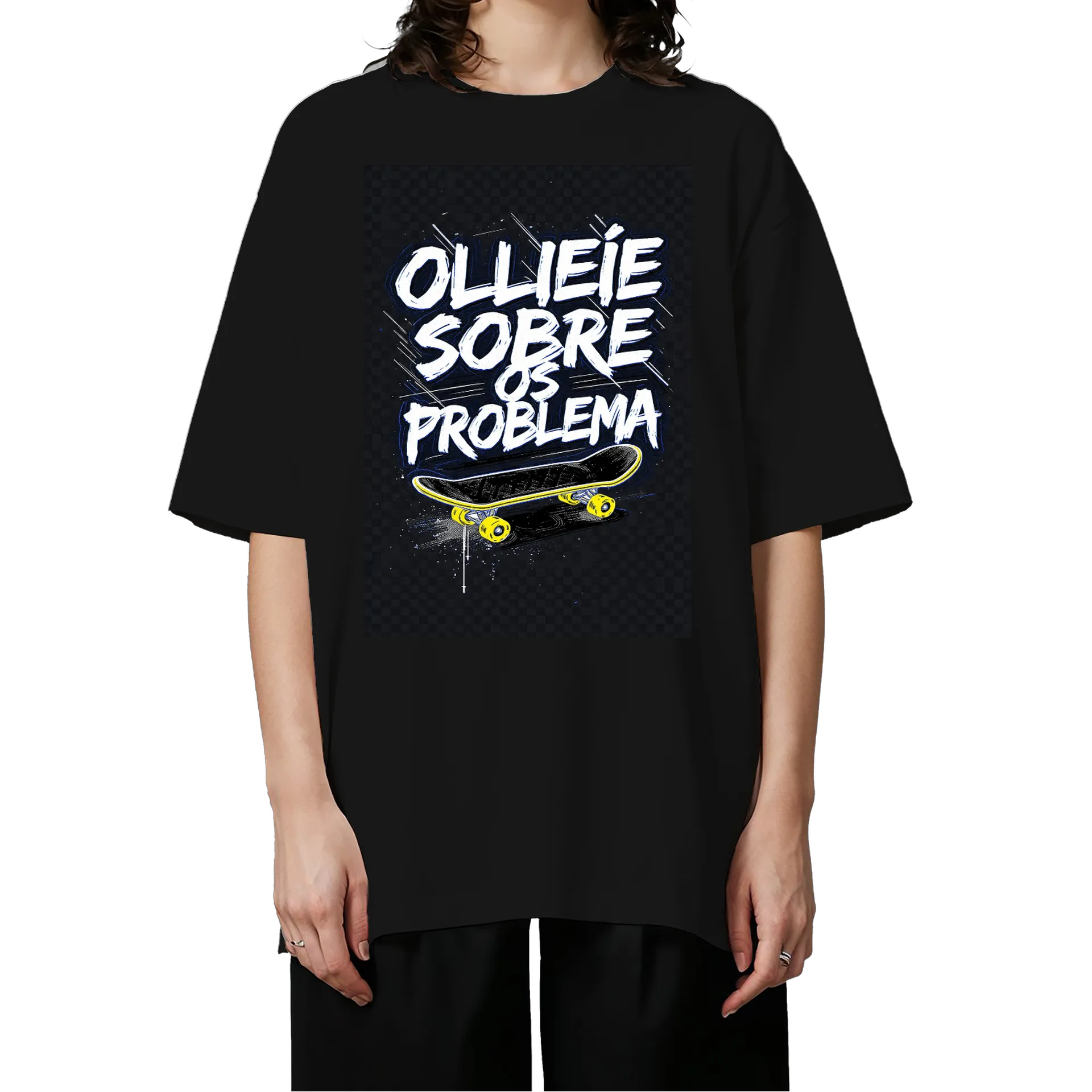 Camiseta Oversized Estampa Skate Ollie 100% Algodão - Imagem 3