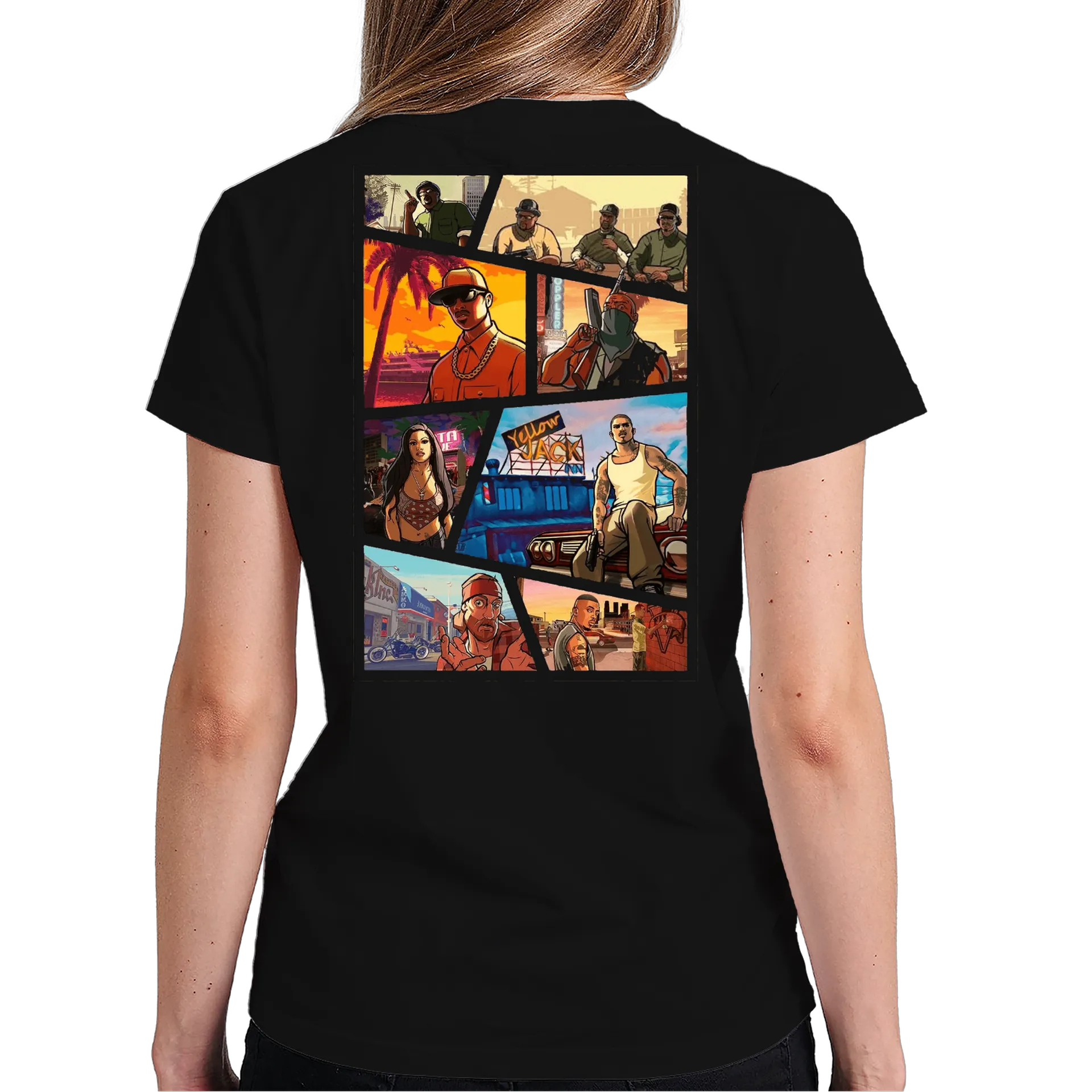 Camiseta Estampa GTA Personagens 100% Algodão - Imagem 6
