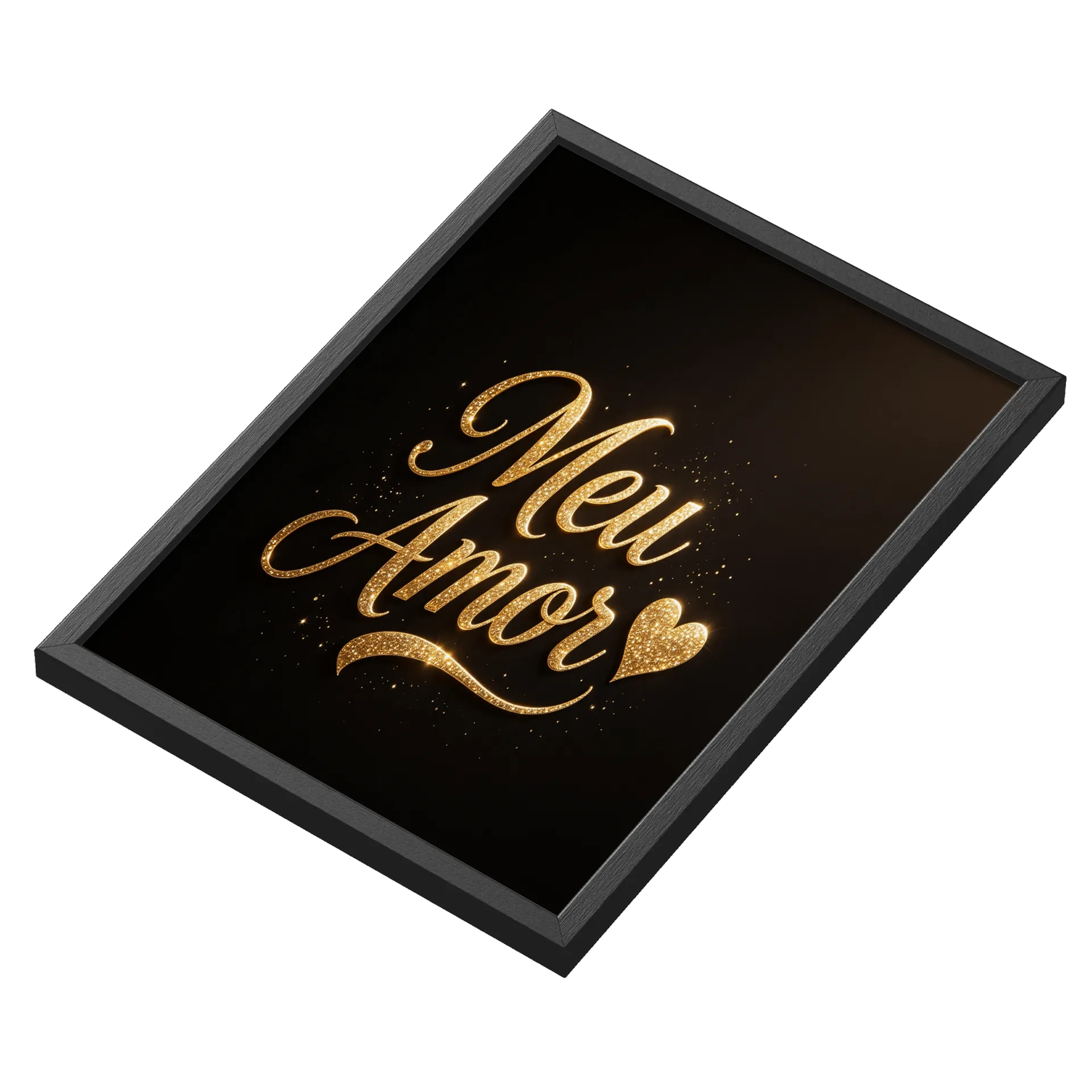 Quadro Mensagem de Amor Ouro A3 MDF e Vidro - Imagem 3