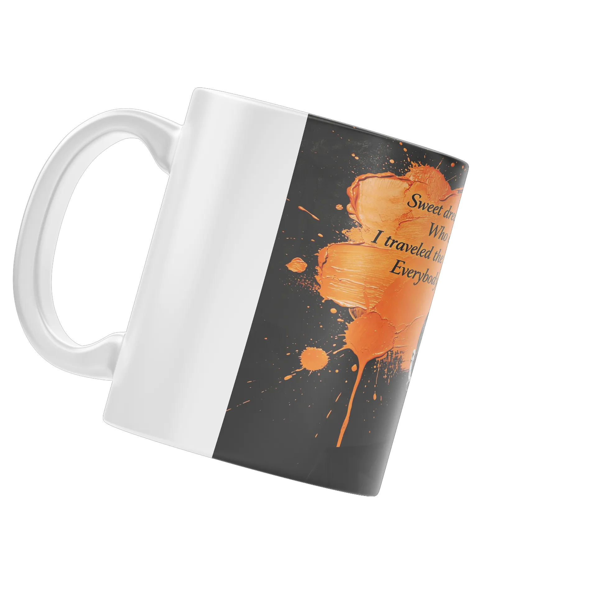 Caneca Estampa Tipográfica Laranja Retrato 325ml - Imagem 3
