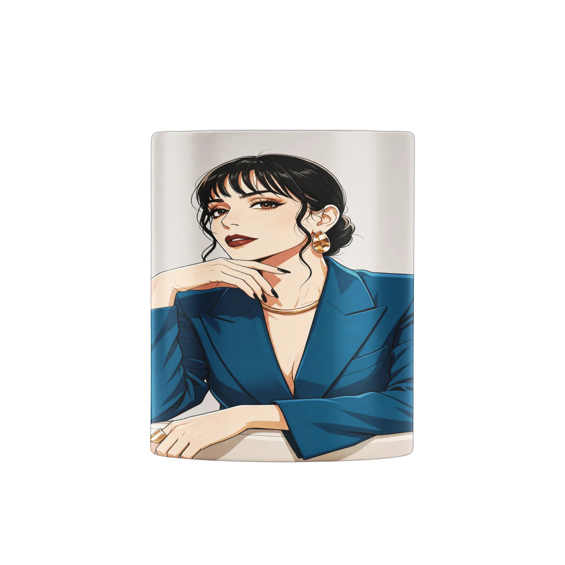 Caneca Porcelana Retrô Mulher Estilosa 325ml - Imagem 3