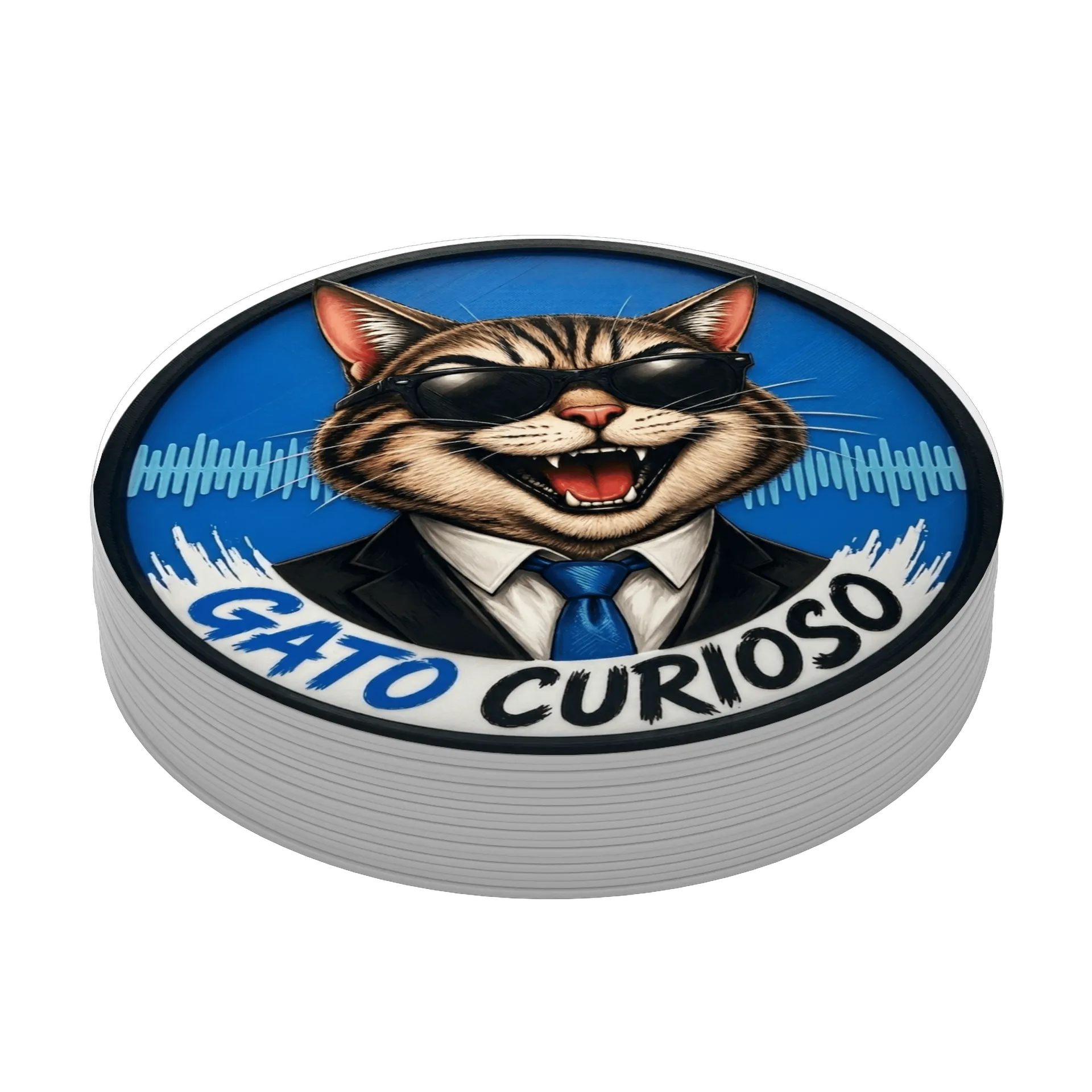 Porta-copos personalizado de Gato Curioso  — imagem 3 de 3