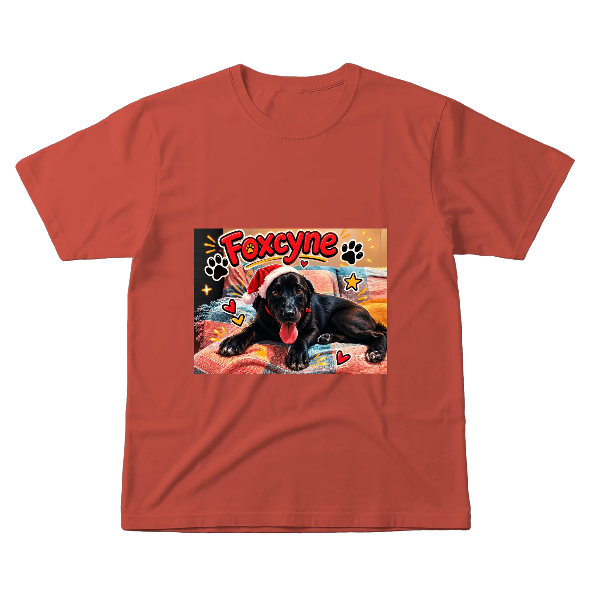 Camiseta Cão com Chapéu Natalino 100% Algodão - Imagem 1