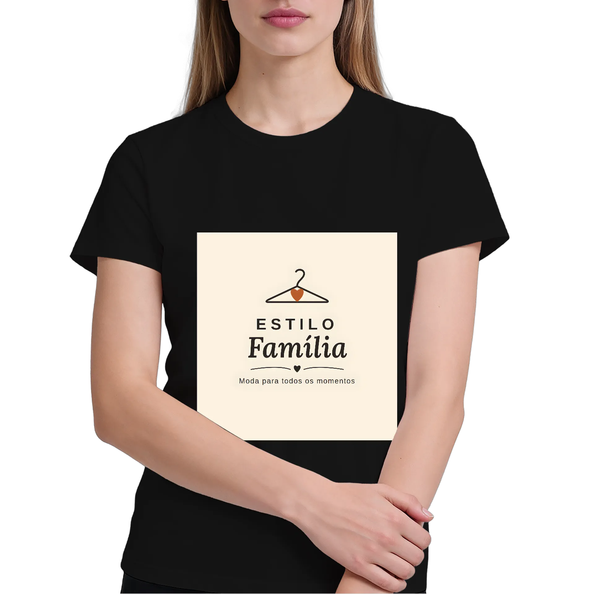 Camiseta Estampa Tipográfica Estilo Família 100% Algodão - Imagem 3