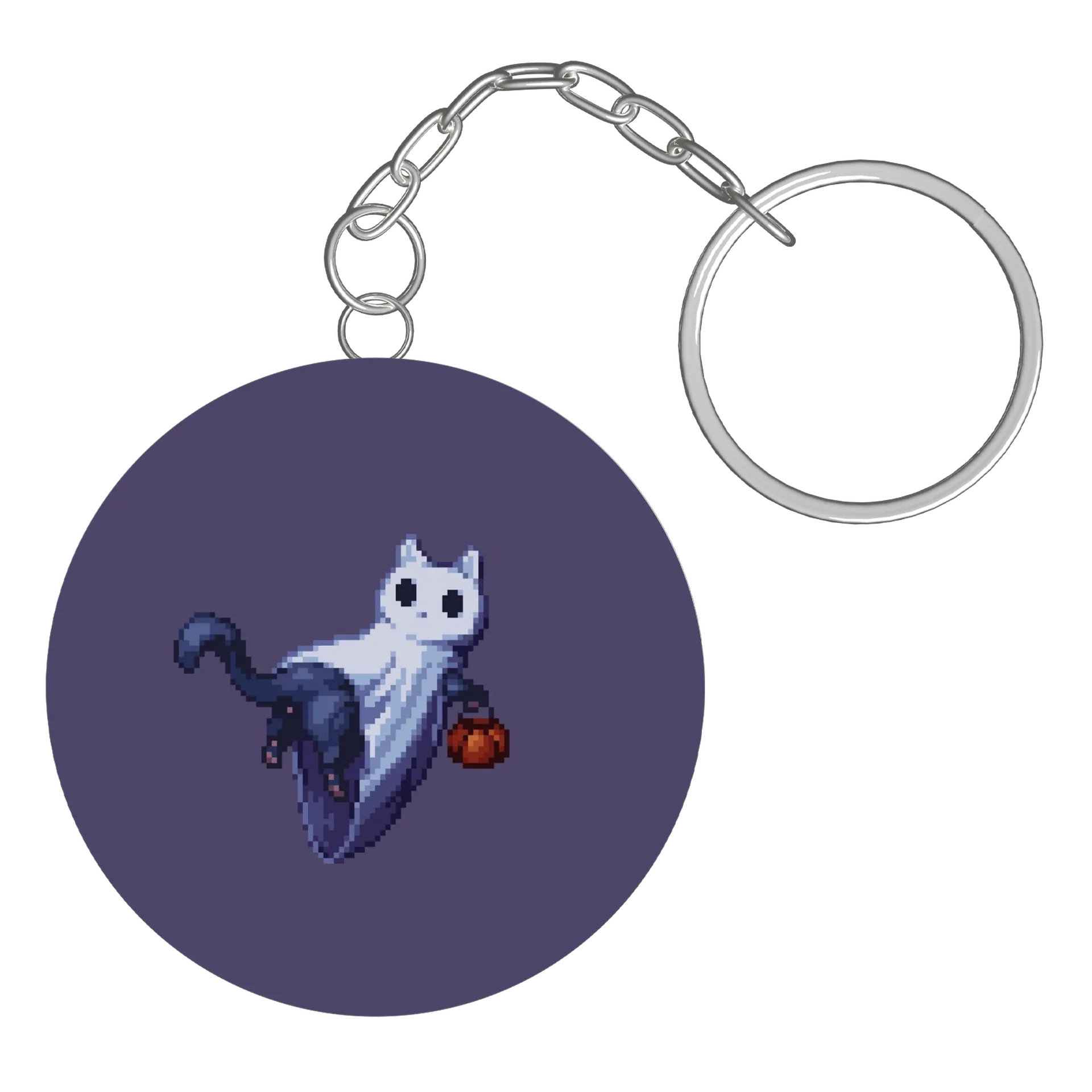 Chaveiro MDF Fantasma Carruagem Estampa Pixel Art - Imagem 3