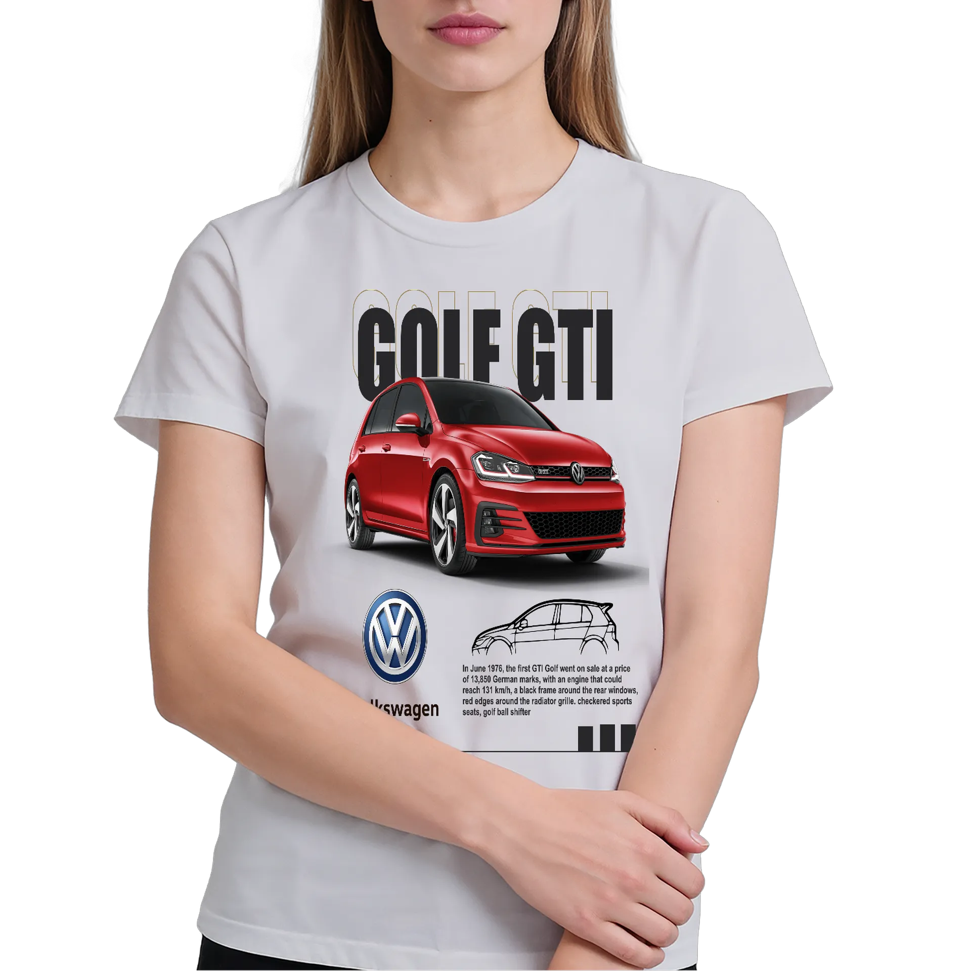 Camiseta Golf GTI Vermelha 100% Algodão - Imagem 4