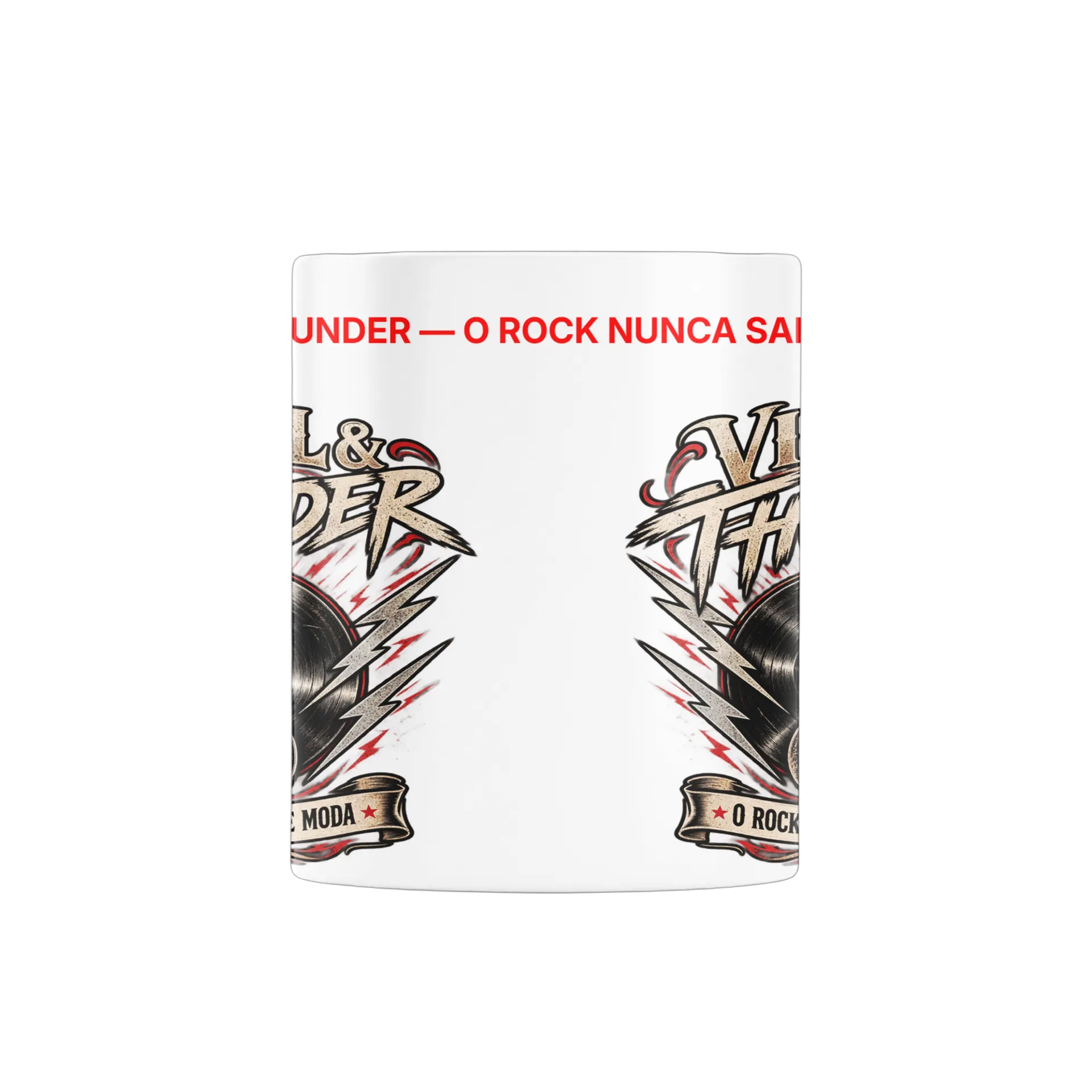 Caneca Estampa Tipográfica Vinyl & Thunder Rock Retrô 325ml - Imagem 2