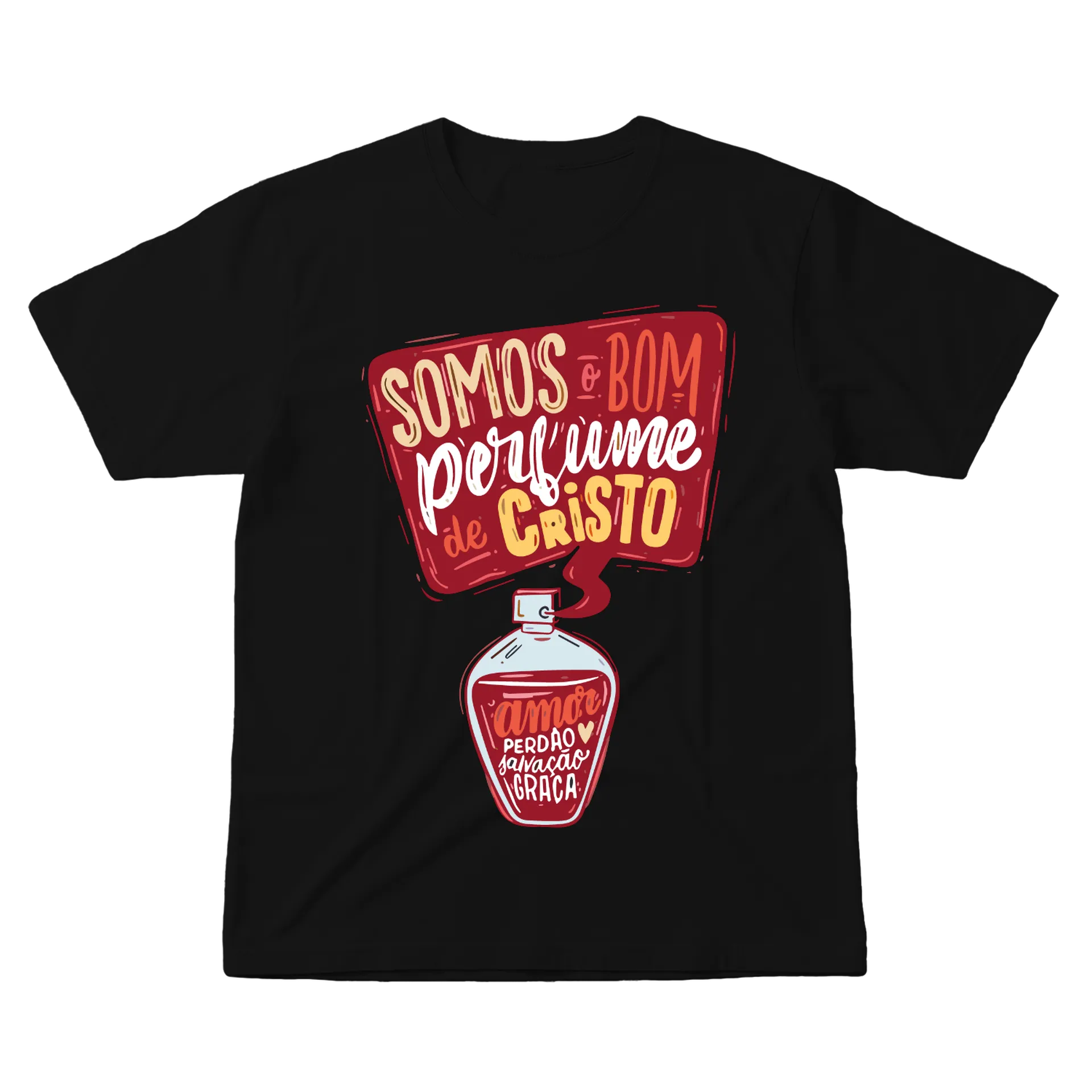 Camiseta Estampa Perfume de Cristo 100% Algodão - Imagem 1