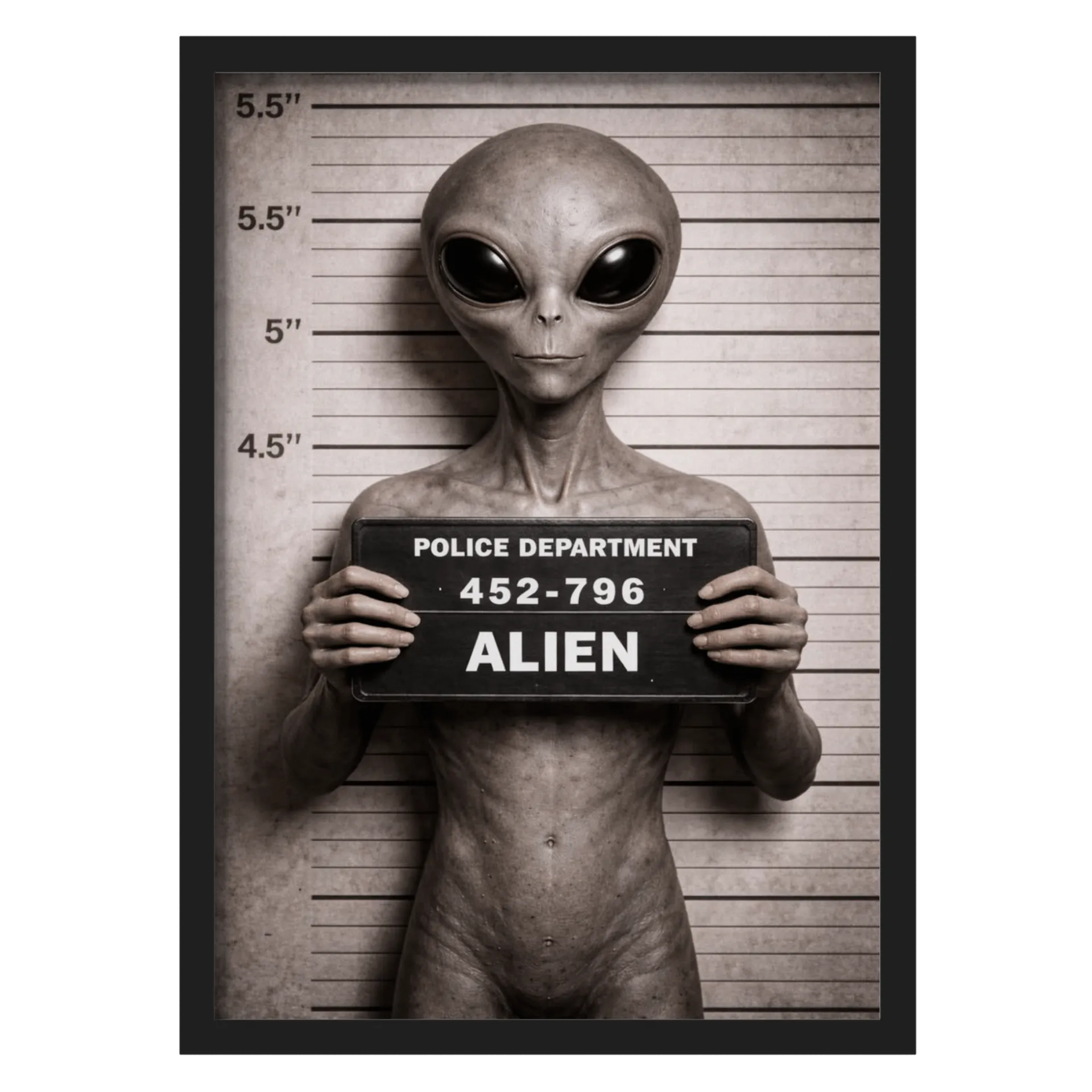 Quadro Alien em Foto Monocromática com Placa A3 - Imagem 1