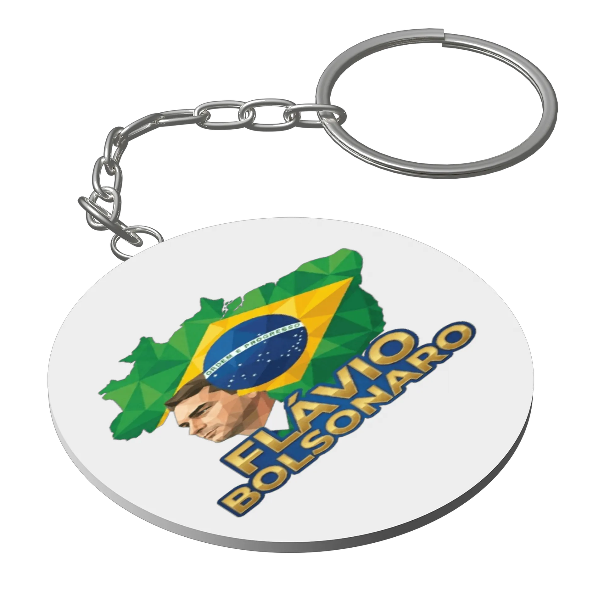 Chaveiro MDF Flávio Bolsonaro Brasil 5x5cm - Imagem 1