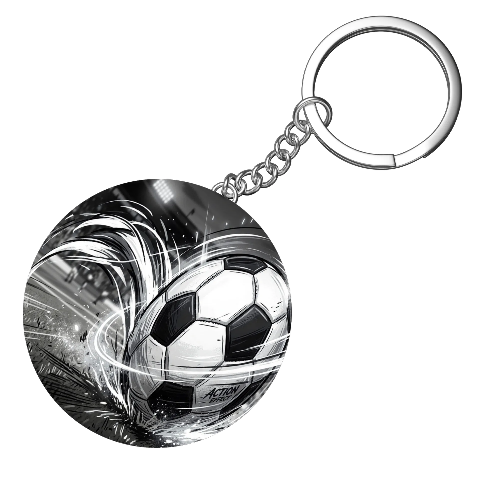 Chaveiro Bola de Futebol em Estilo Ilustrado MDF - Imagem 3