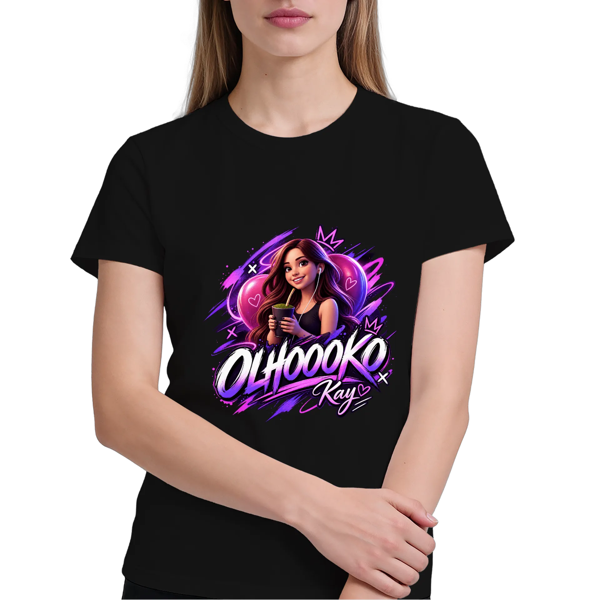 Camiseta Ilustration Neon Gráfico Kaitlyn Ray 100% Algodão de Kay — imagem 3 de 6