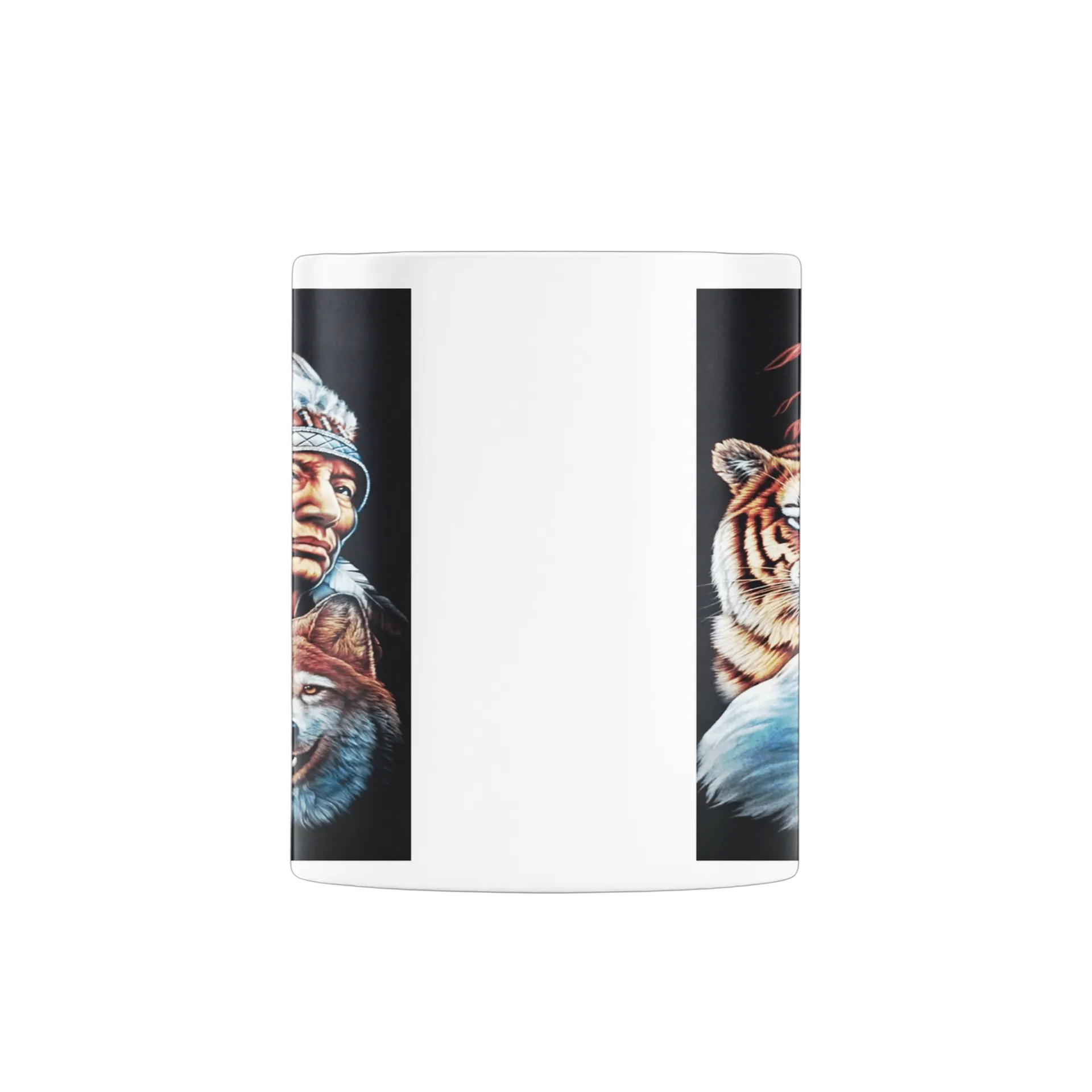 Caneca personalizada Índio, tigre,lobo e águia  de Lopes Estampas Clássicas  — imagem 2 de 4