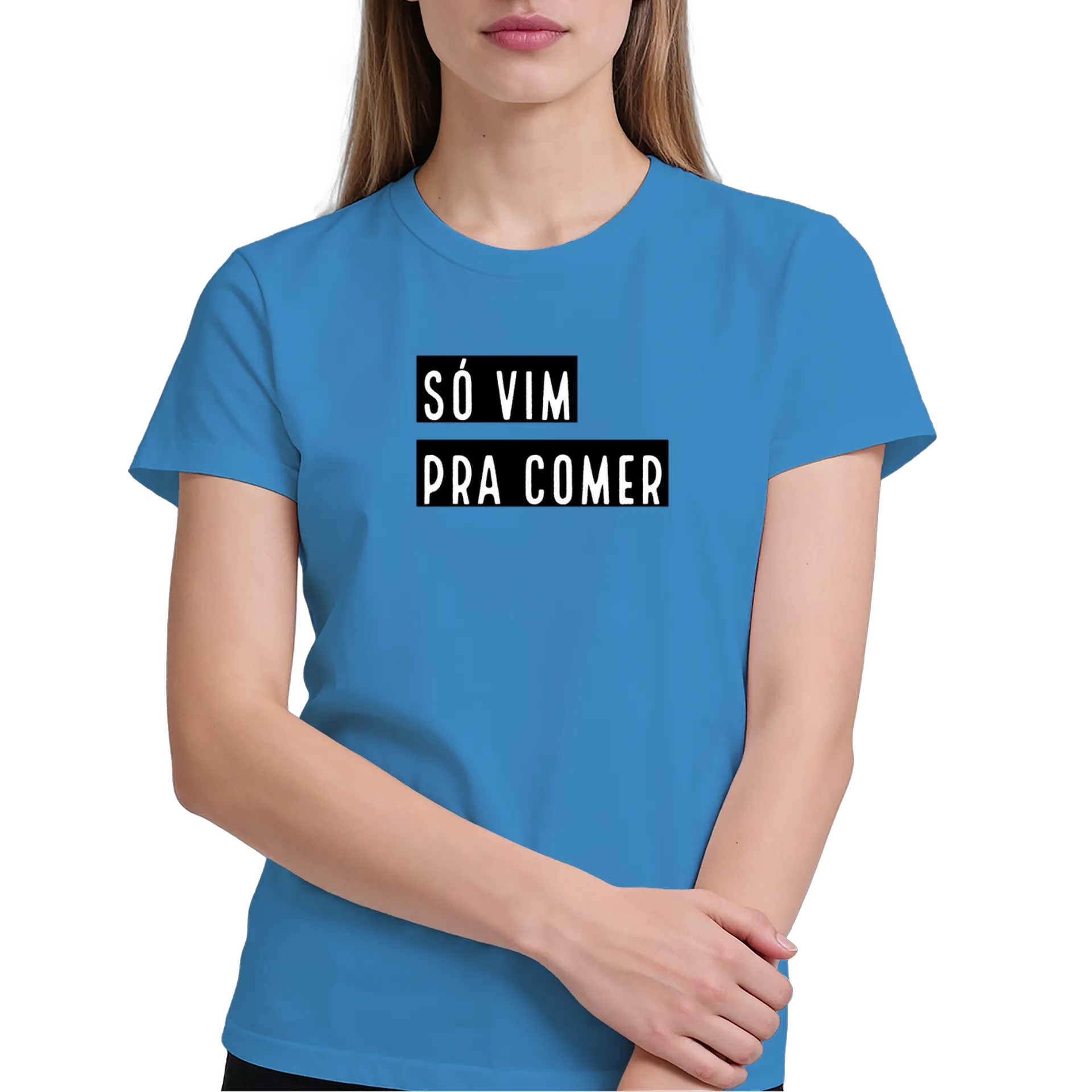 Camiseta Estampa Só Vim Pra Comer 100% Algodão - Imagem 4