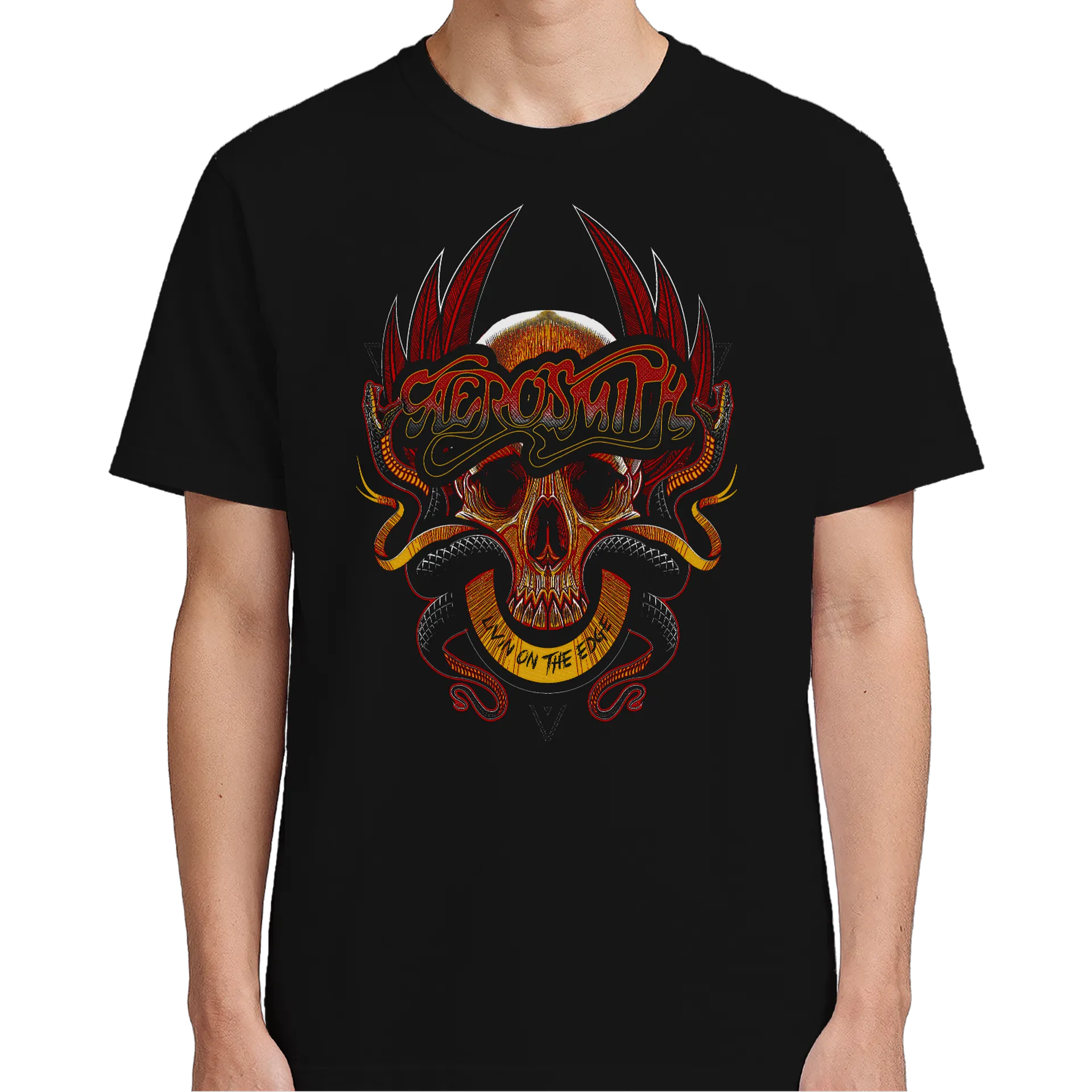 Camiseta Caveira Serpente 100% Algodão Preto - Imagem 5