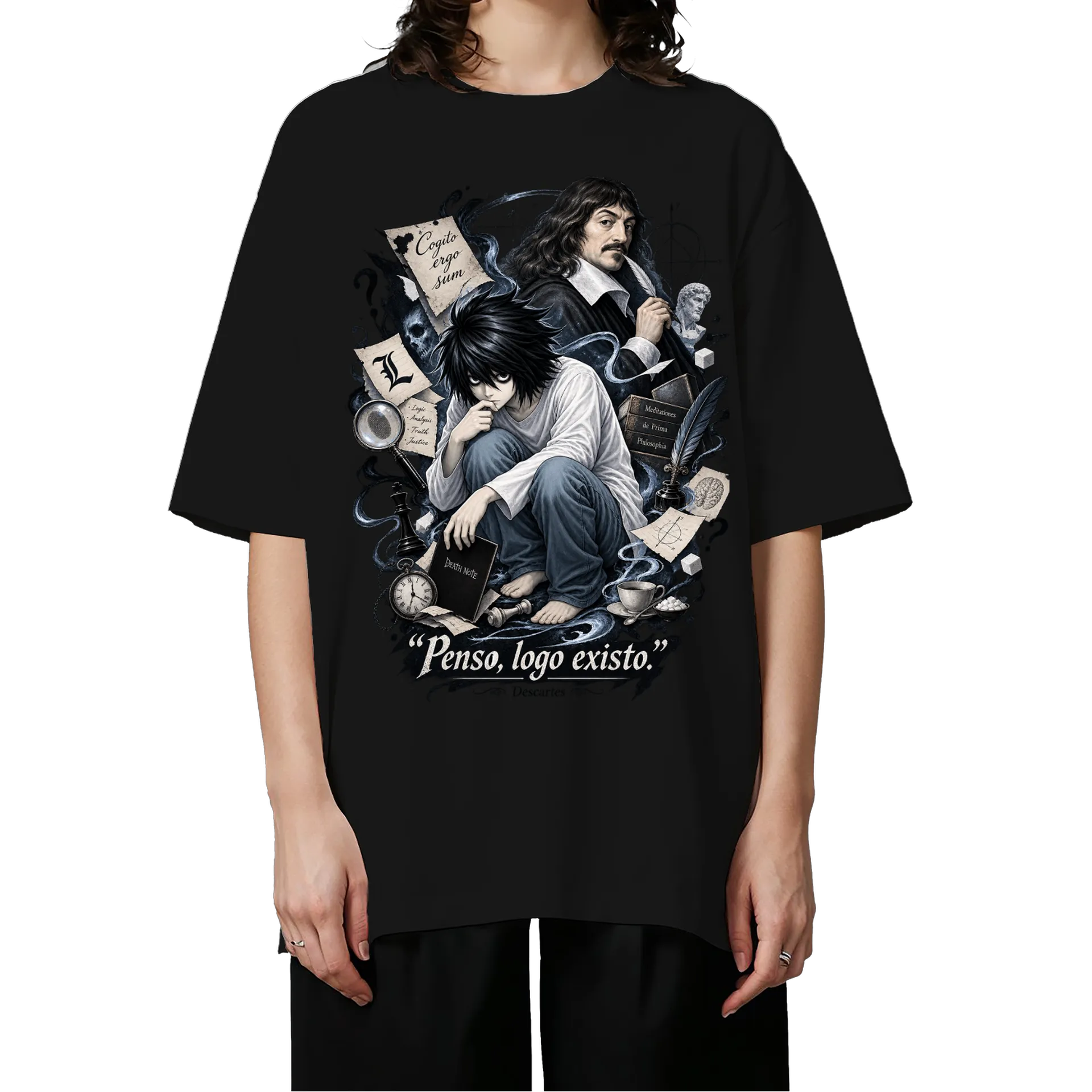 Camiseta Oversized L e Descartes  de Lpandoca — imagem 3 de 6