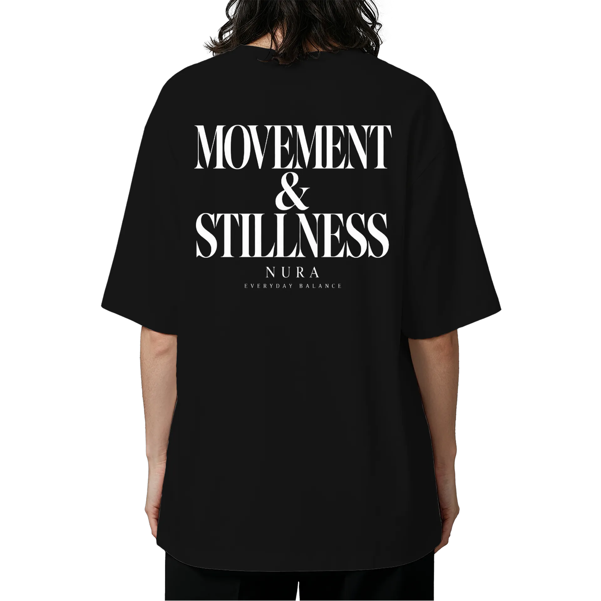 Camiseta Oversized Monogram & Wings Estampa Branco Preto - Imagem 5