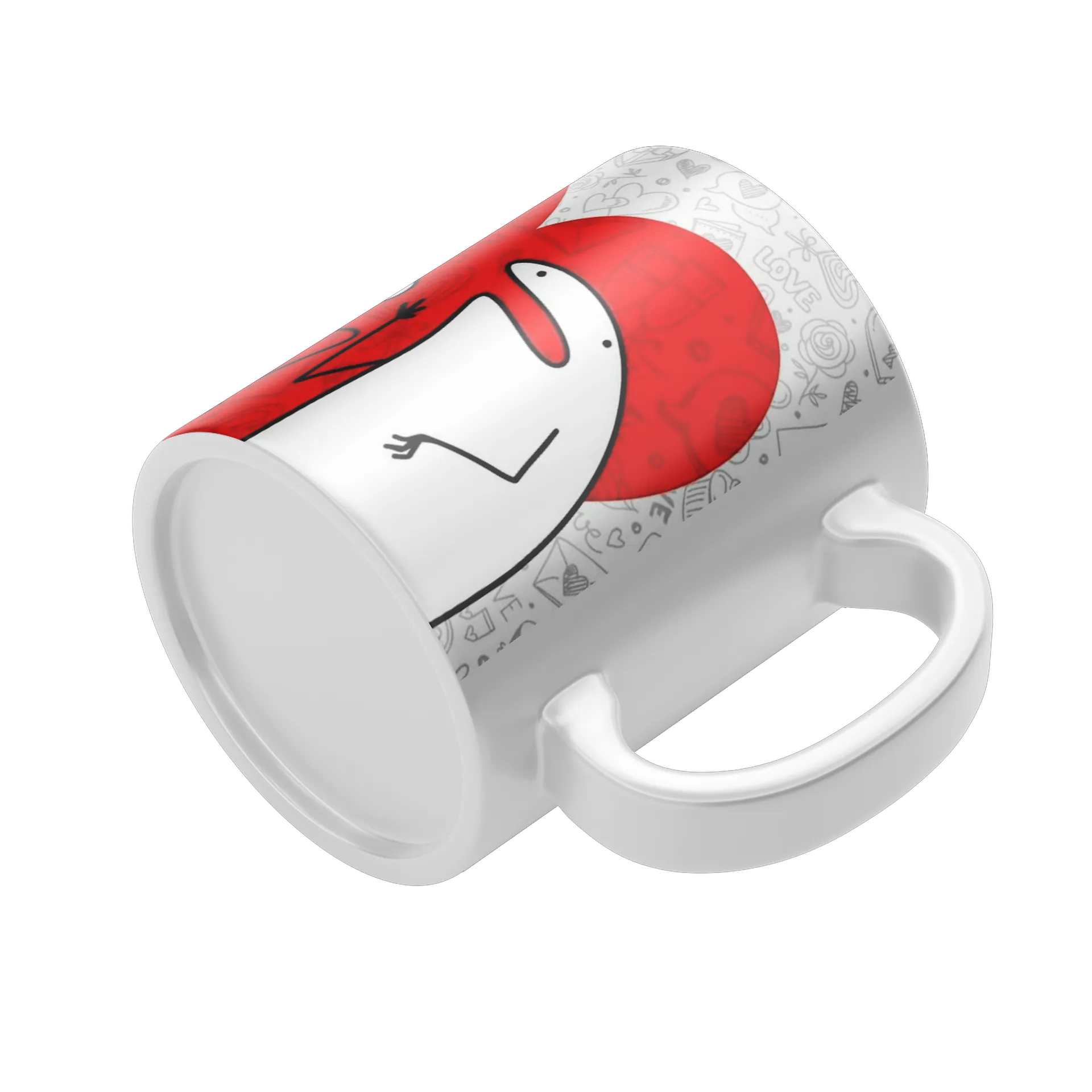 Caneca Porcelana Casamento Coração Vermelho 325ml - Imagem 4