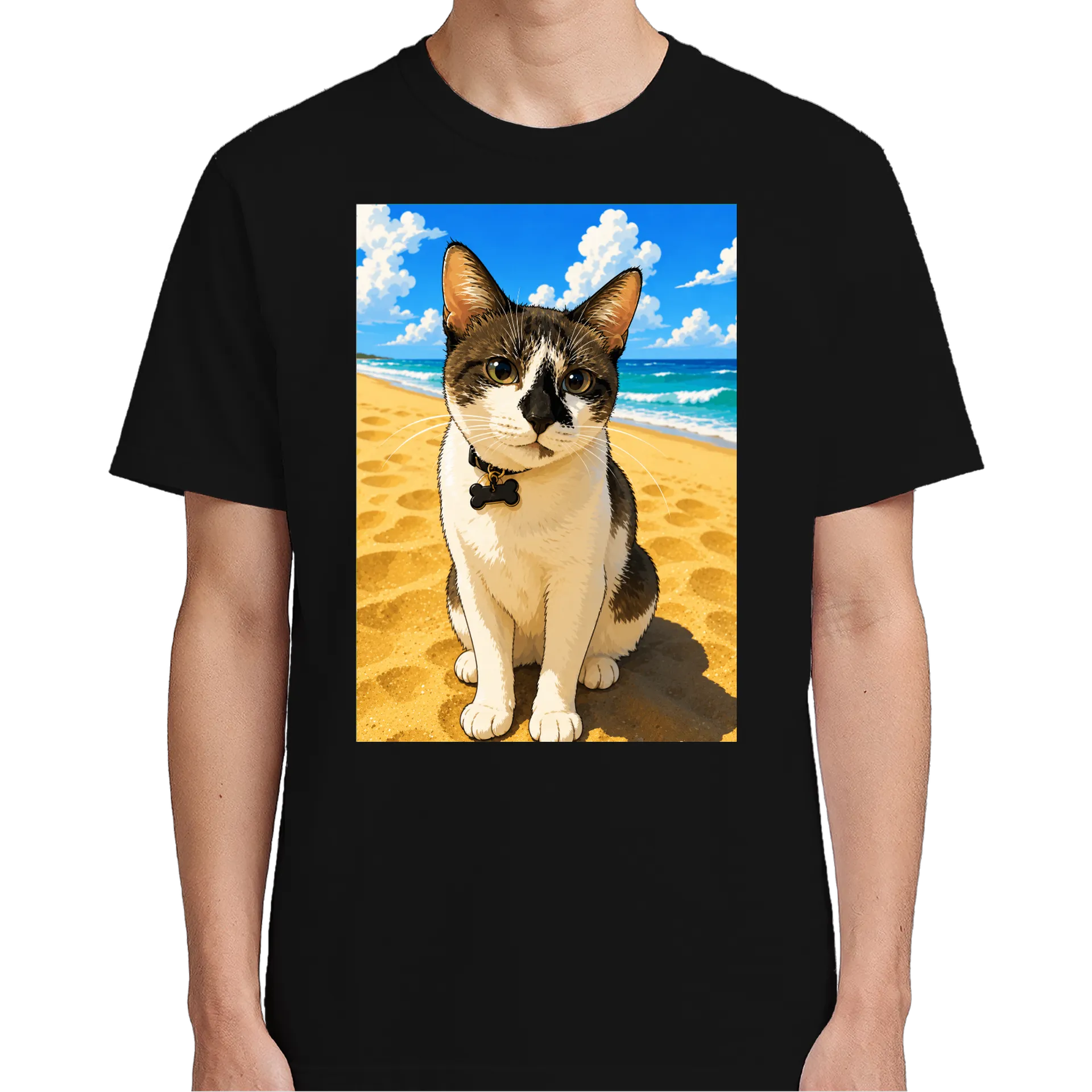 Camiseta gato na praia - Imagem 5