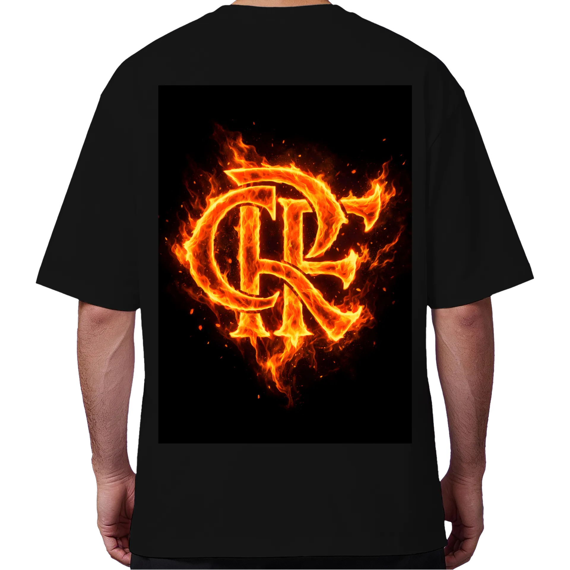 Camiseta Oversized Estampa Personalizada Preta de AD10 FLATUBE  — imagem 6 de 6