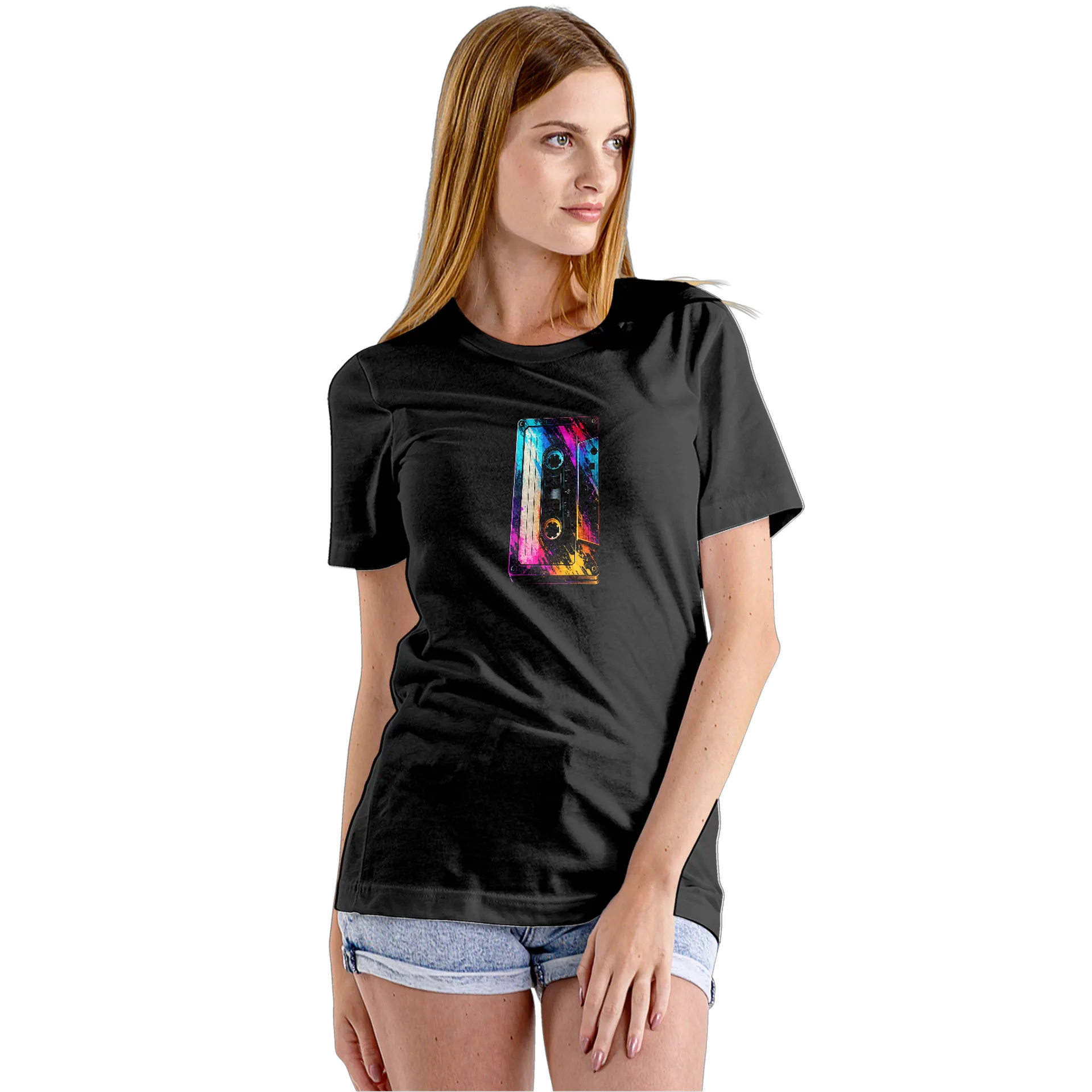 Camiseta Babylook Flúor Cassette Colorido 100% Algodão - Imagem 5