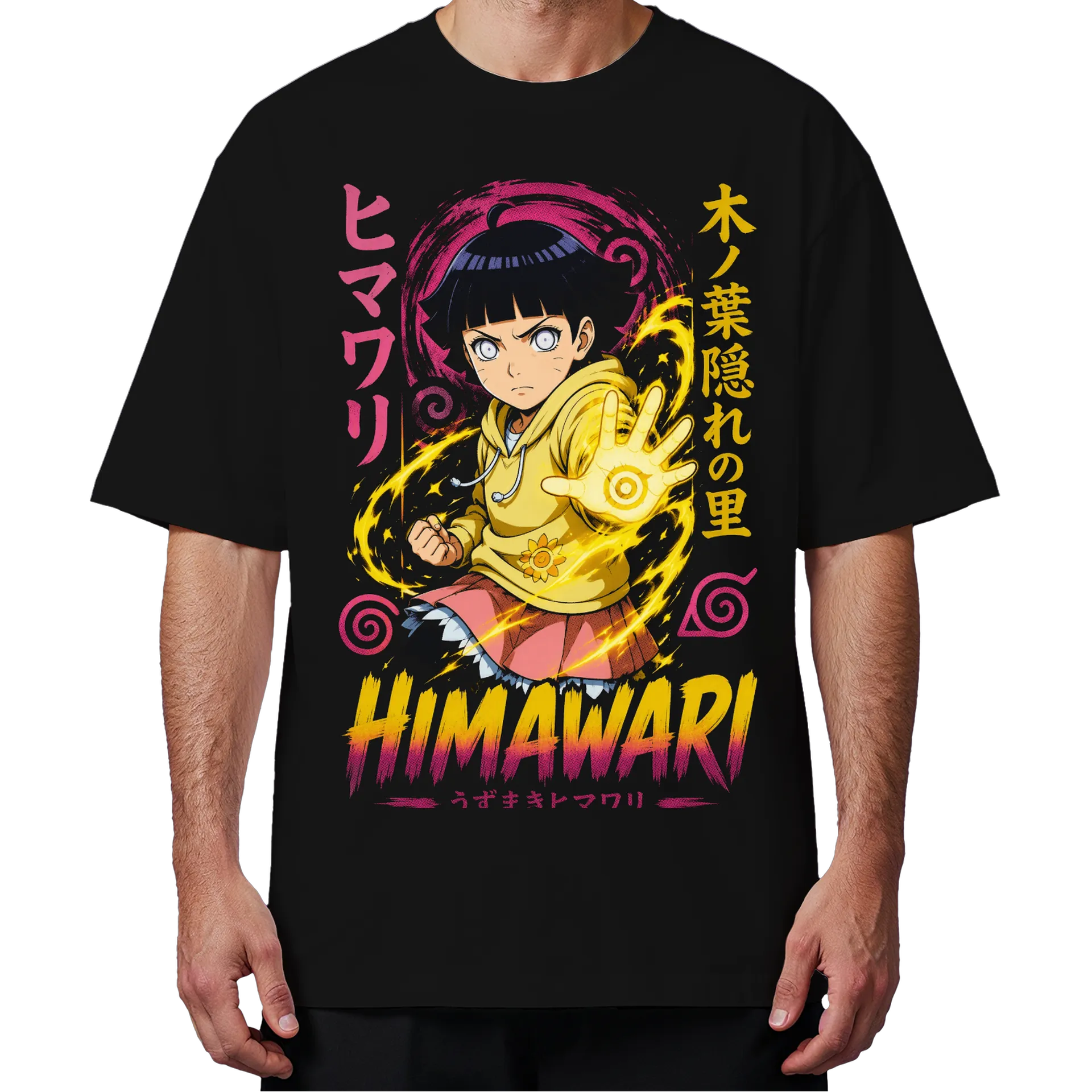 Camiseta Oversized Himawari Anime Naruto Premium - Imagem 4