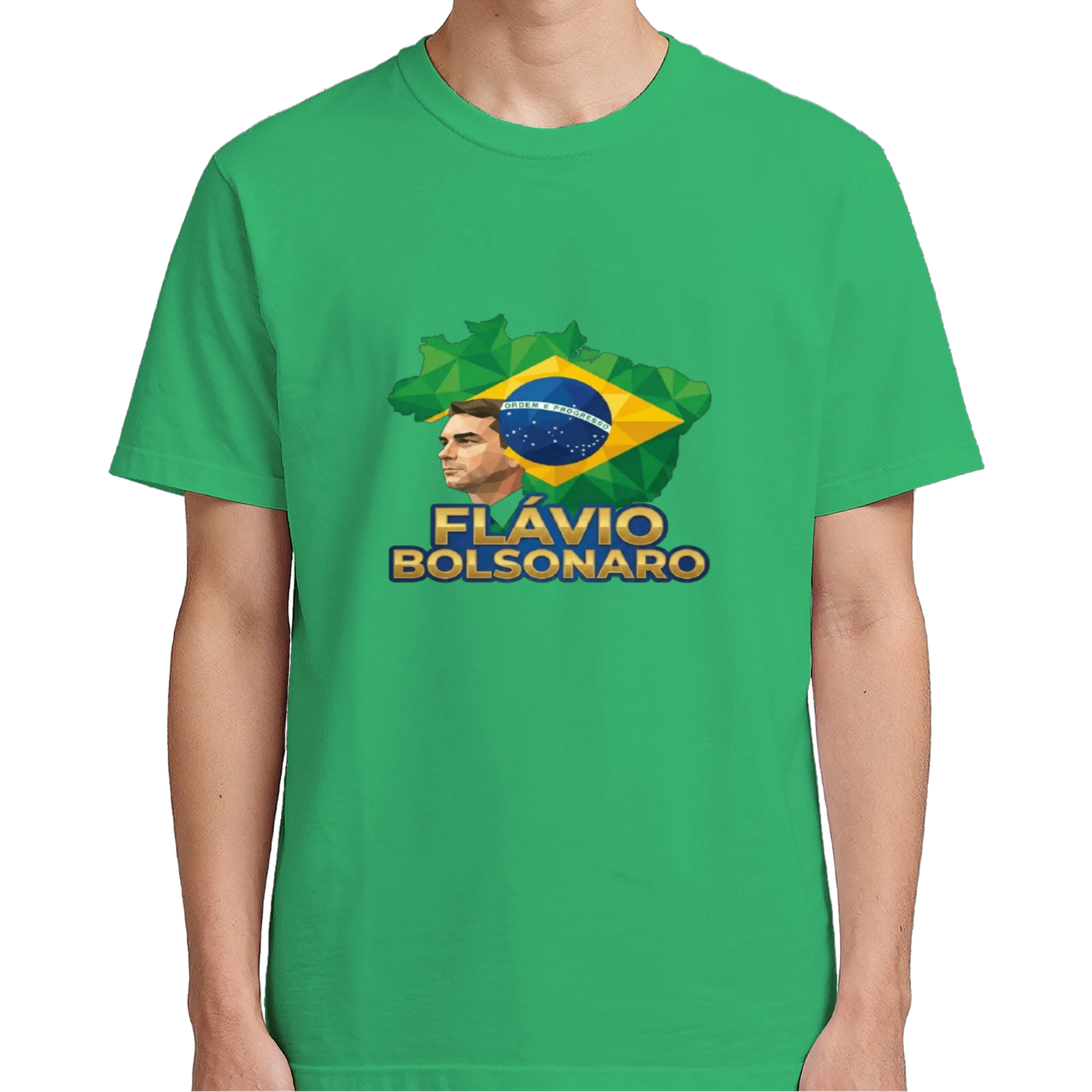 Camiseta Estampa Brasil Flávio Bolsonaro 100% Algodão - Imagem 5