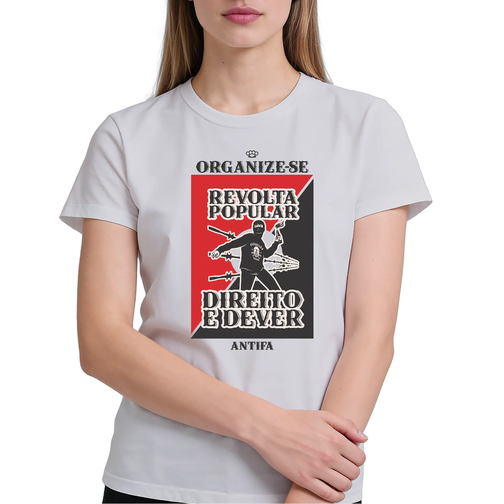 Camiseta Revolta Popular Antifa 100% Algodão - Imagem 4