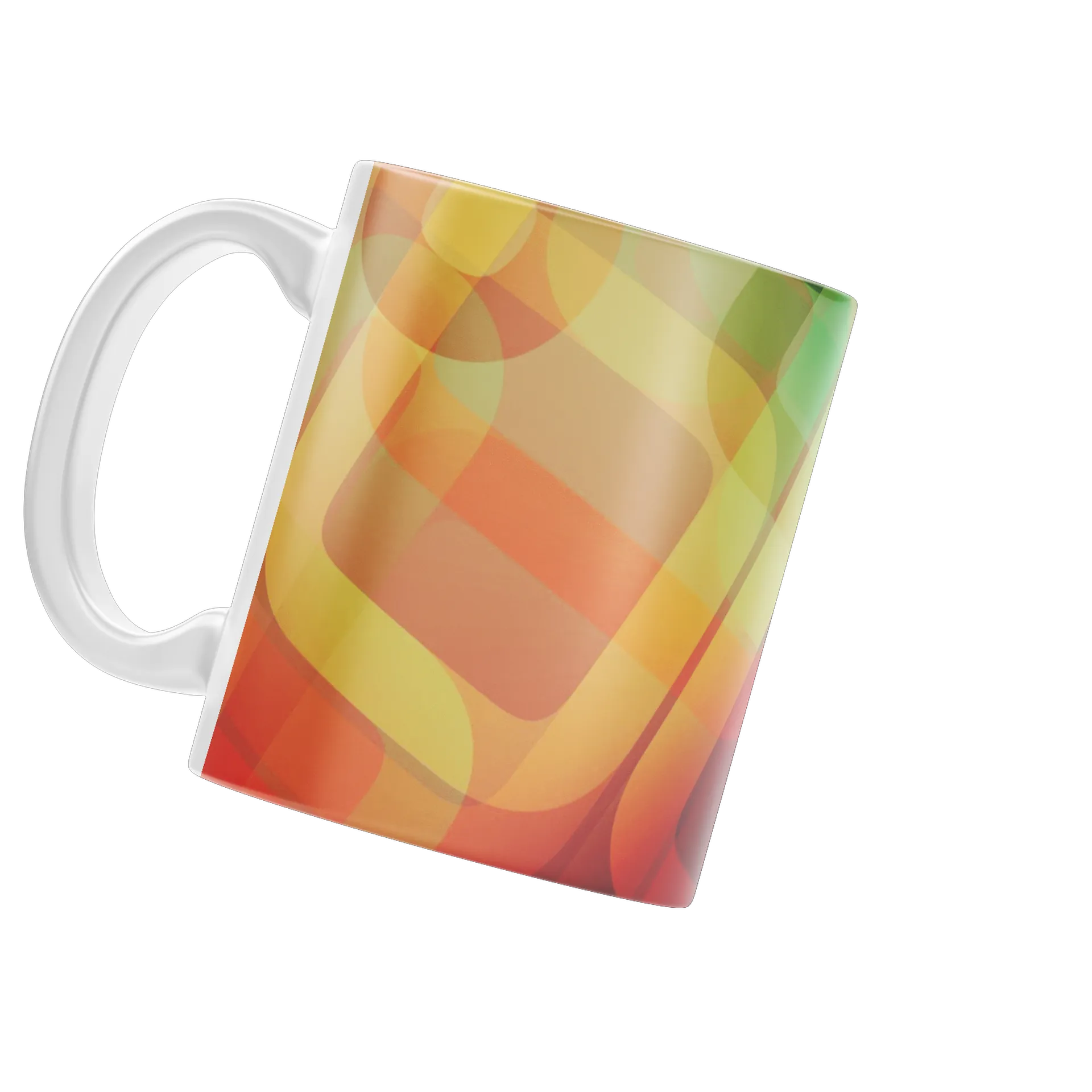 Caneca Porcelana Estampa Abstrata Colorida 325ml - Imagem 3