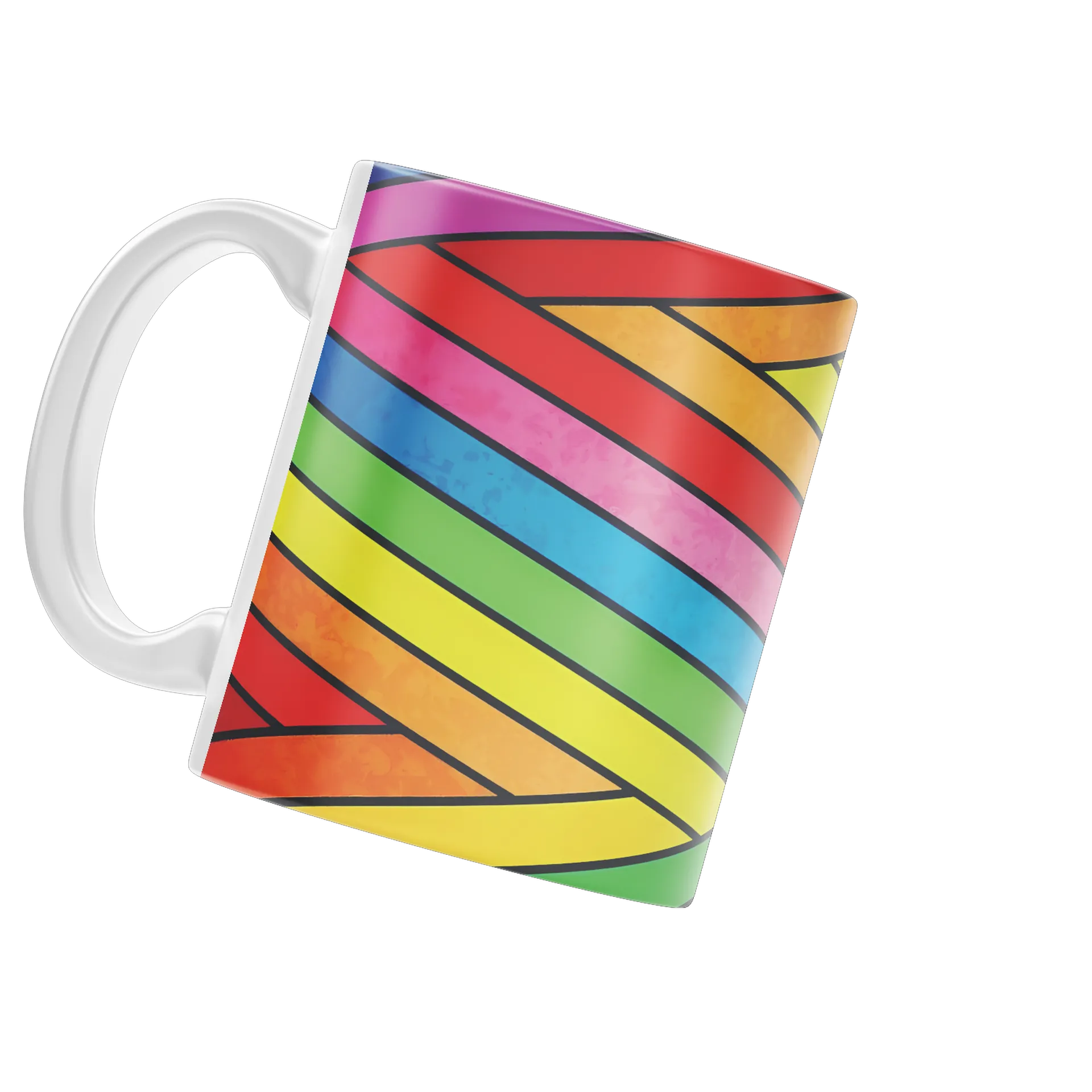 Caneca Porcelana Estampa Colorful Argyle 325ml - Imagem 3