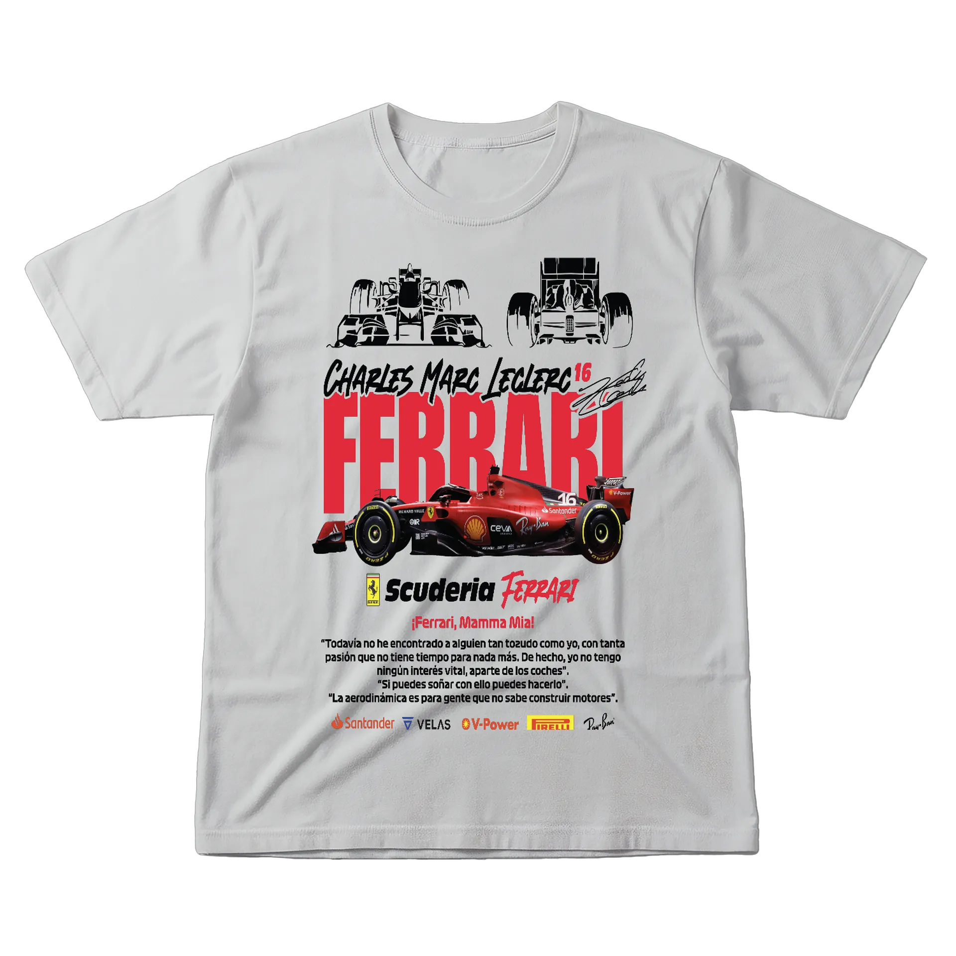 Camiseta Charles Leclerc Ferrari 100% Algodão - Imagem 1