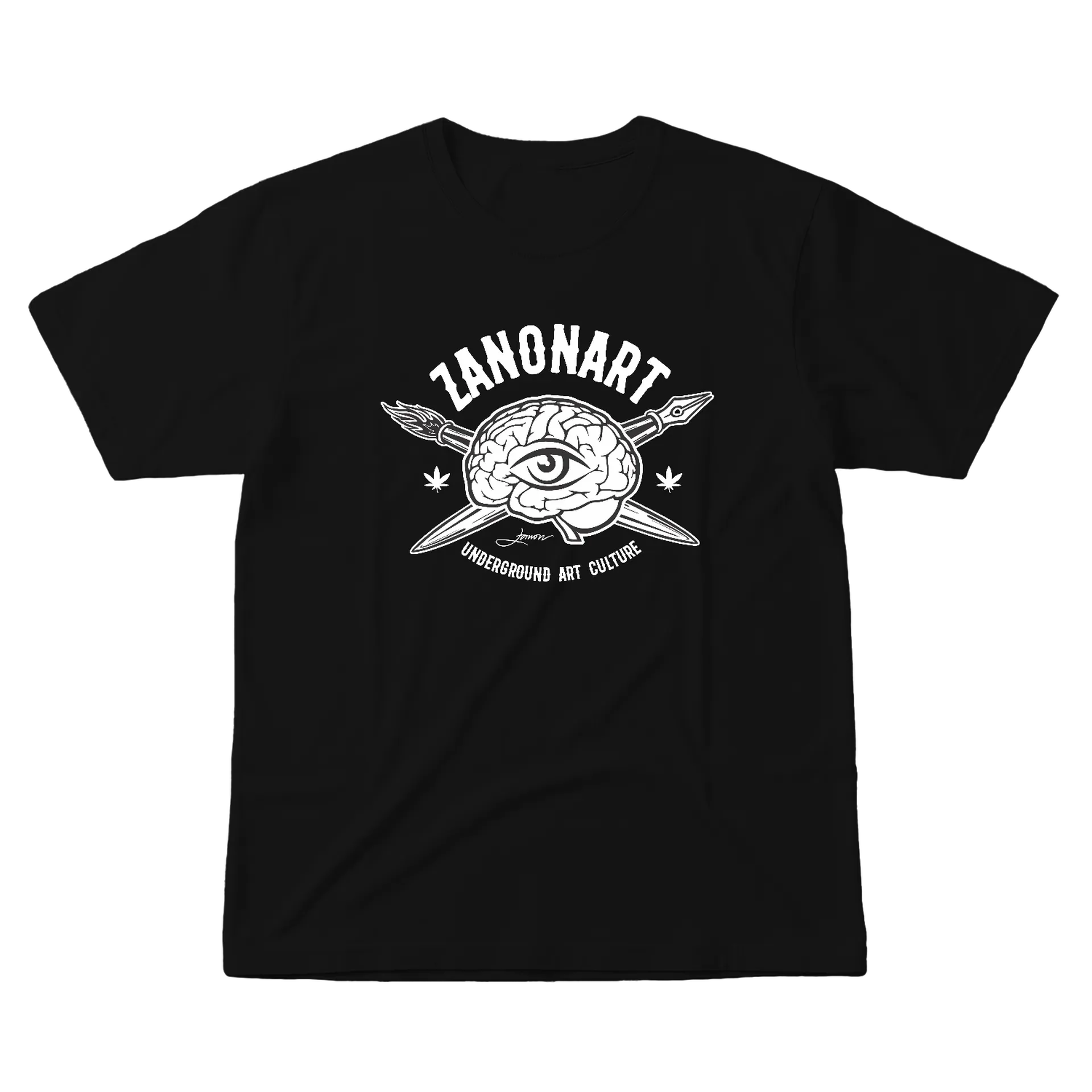 Camiseta Estampa Cérebro e Caneta 100% Algodão - Imagem 1