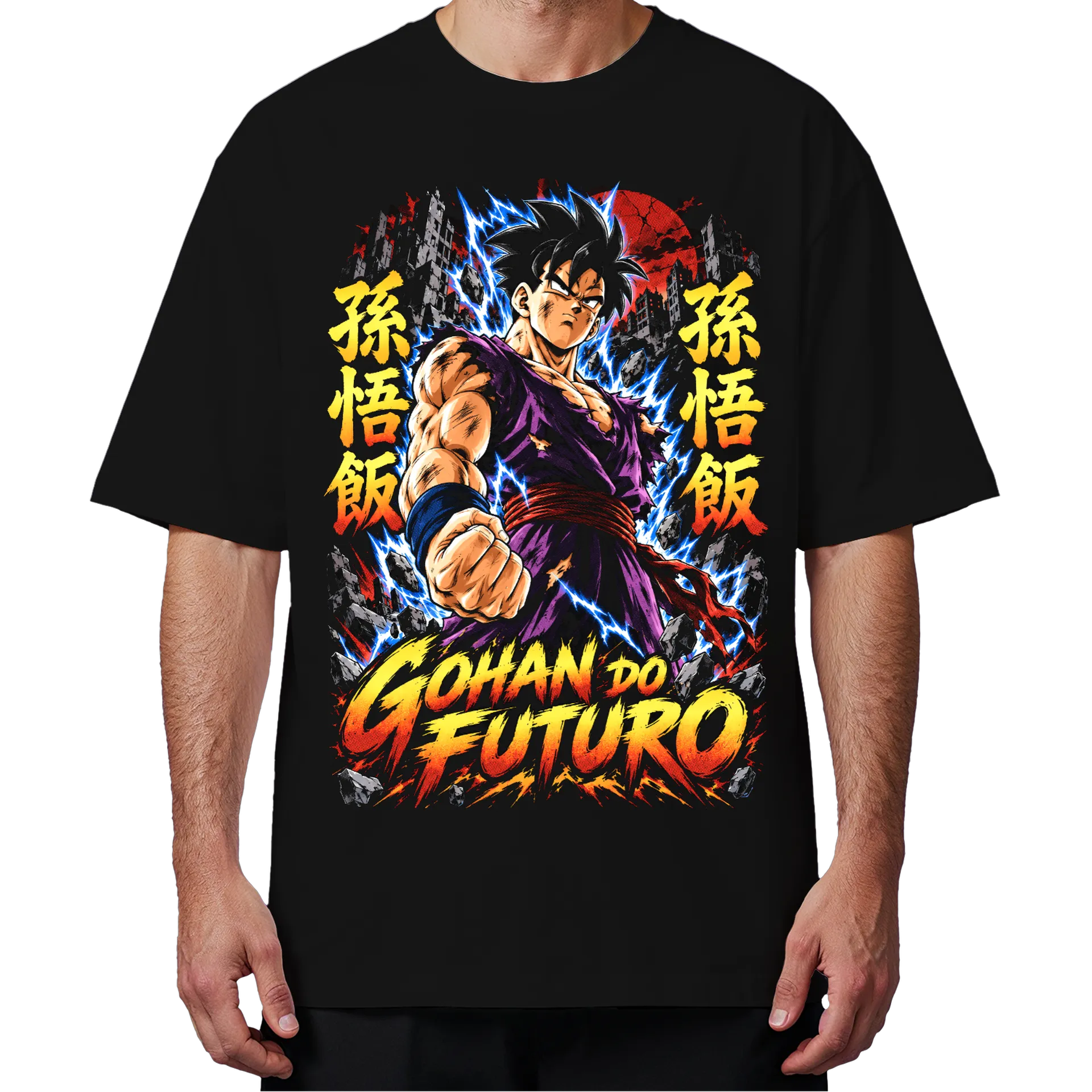 Camiseta Oversized Gohan do Futuro Anime Dragon Ball Premium - Imagem 4