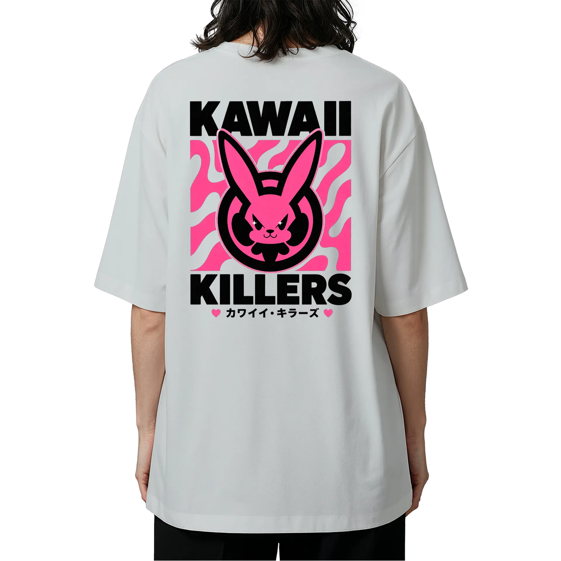 Camiseta Oversized Estampa Kawaiis Killers Branco 100% - Imagem 5