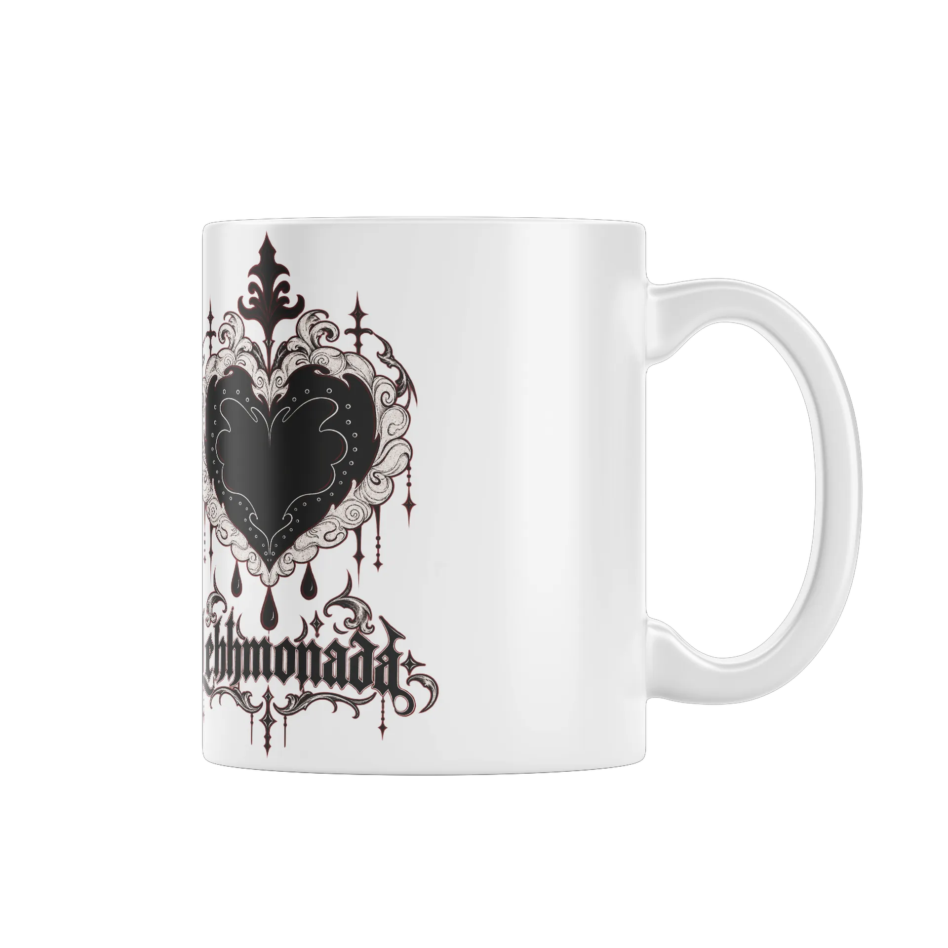Caneca Coração Gótico e Logotipo 'Jehmmonade' 325ml - Imagem 1